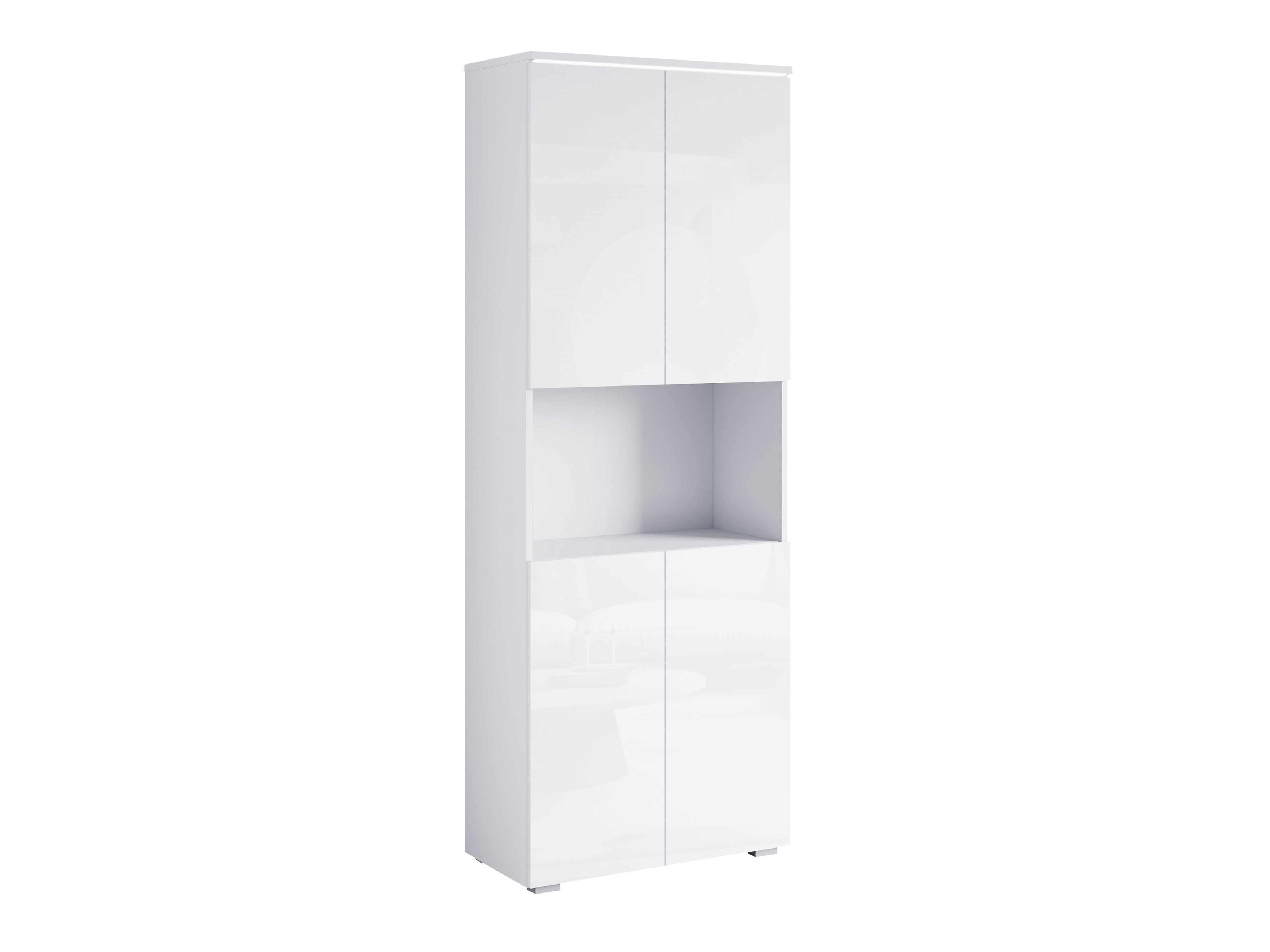 Scaffale Mirfivo 106 (Bianco + Bianco lucido)