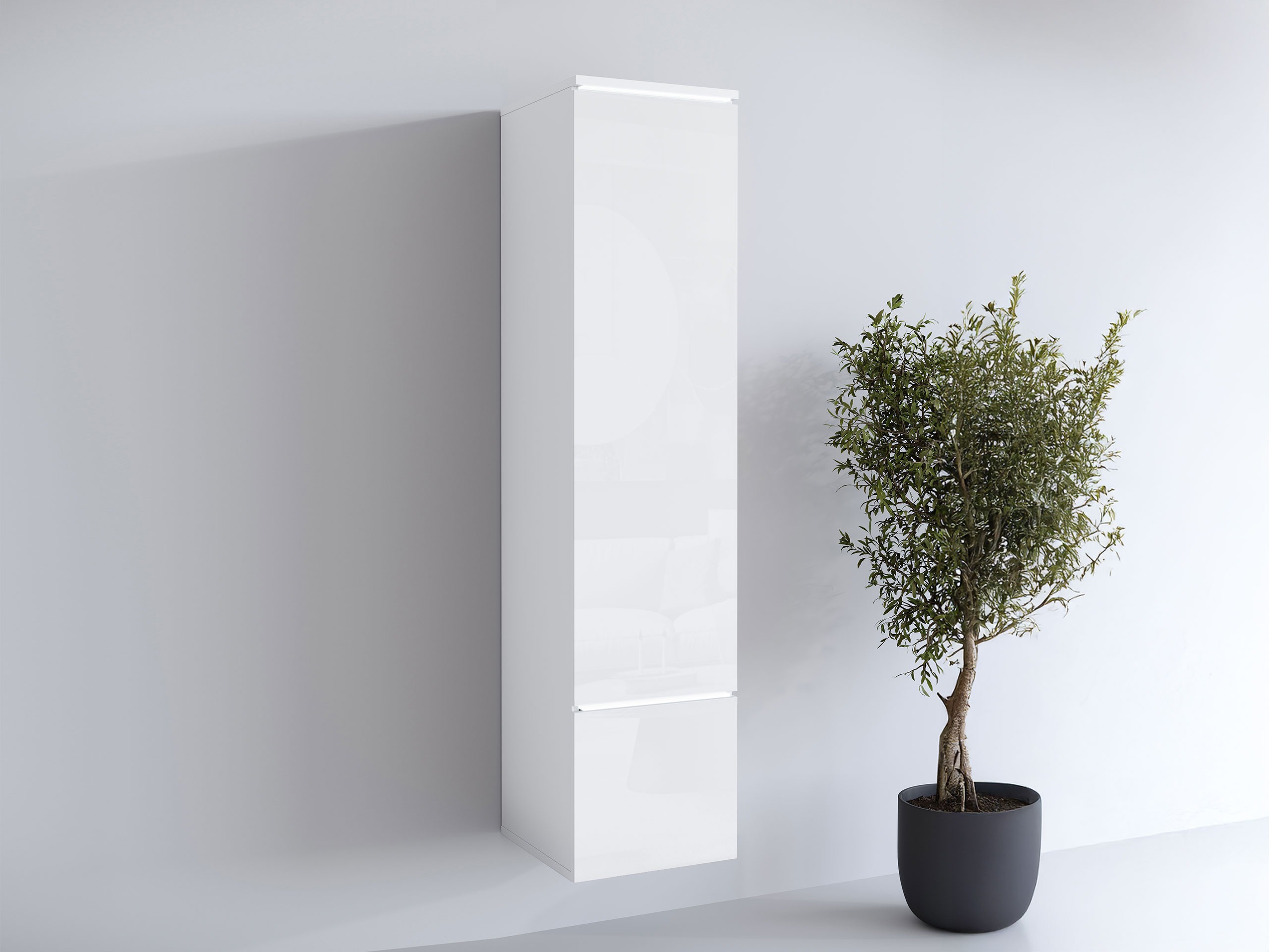 Scaffale Mirfivo 108 (Bianco + Bianco lucido)