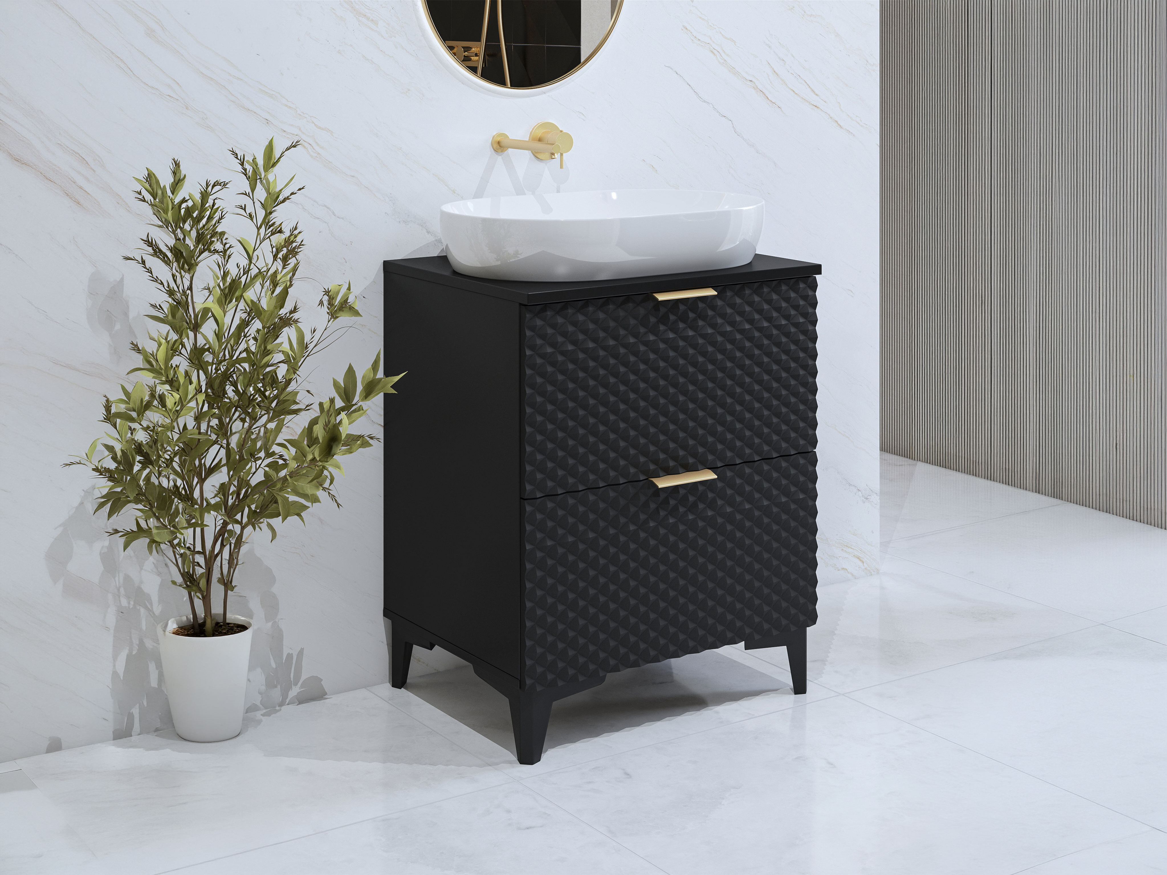 Bagno mobile lavabo Liretu 101 (Nero)