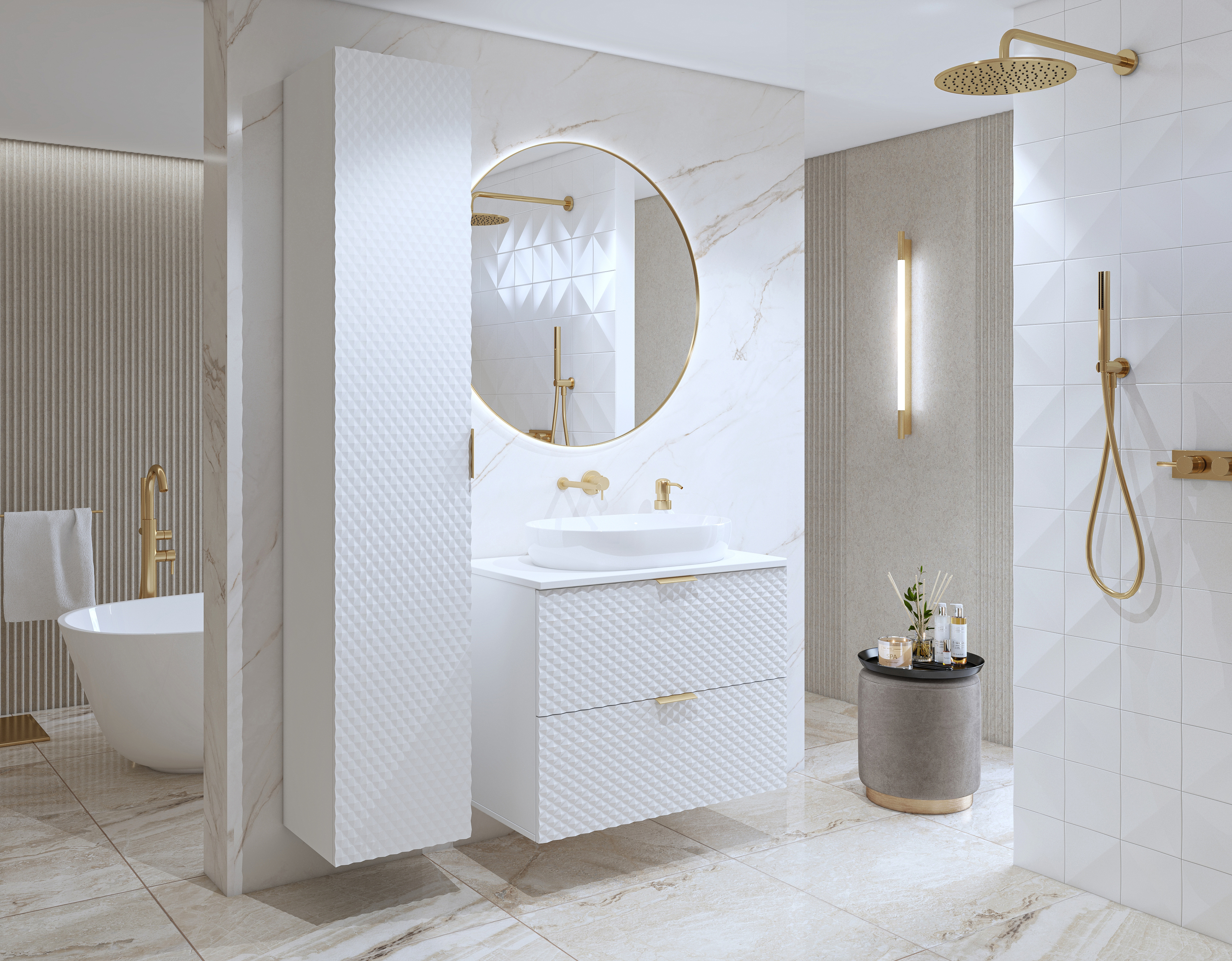 Mobiletto del bagno Liretu 100 (Bianco)