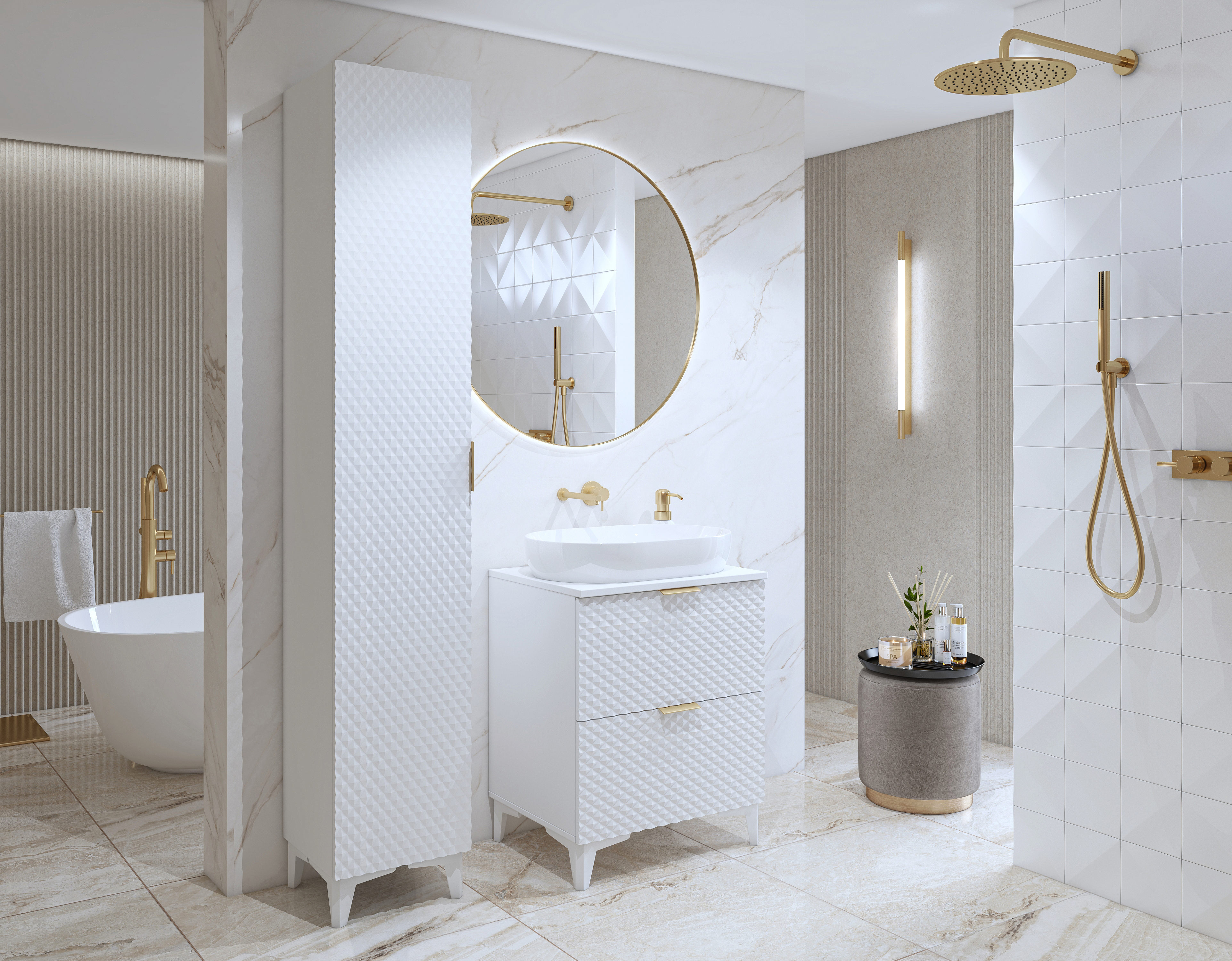 Mobiletto del bagno Liretu 100 (Bianco)