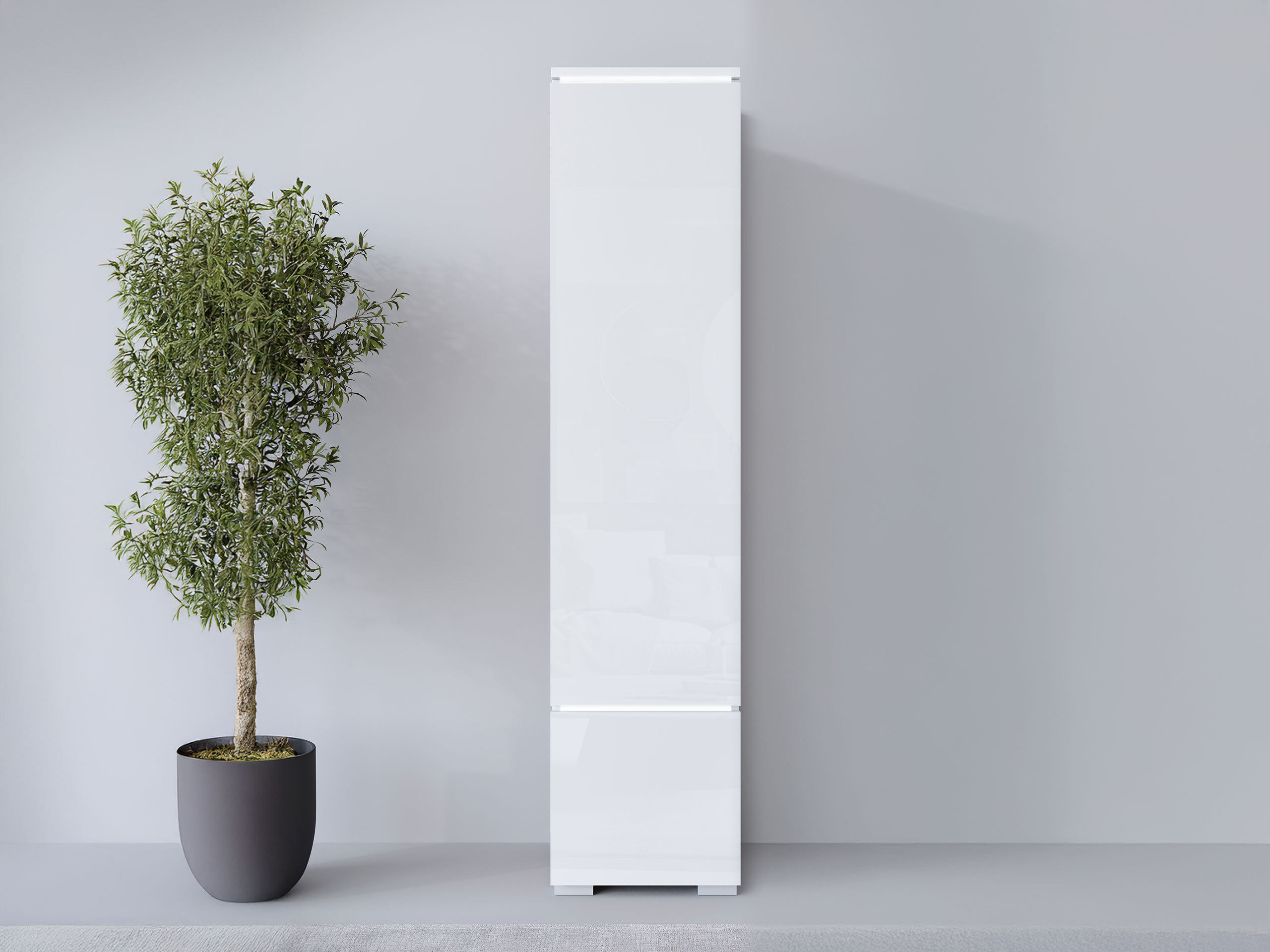 Scaffale Mirfivo 108 (Bianco + Bianco lucido)