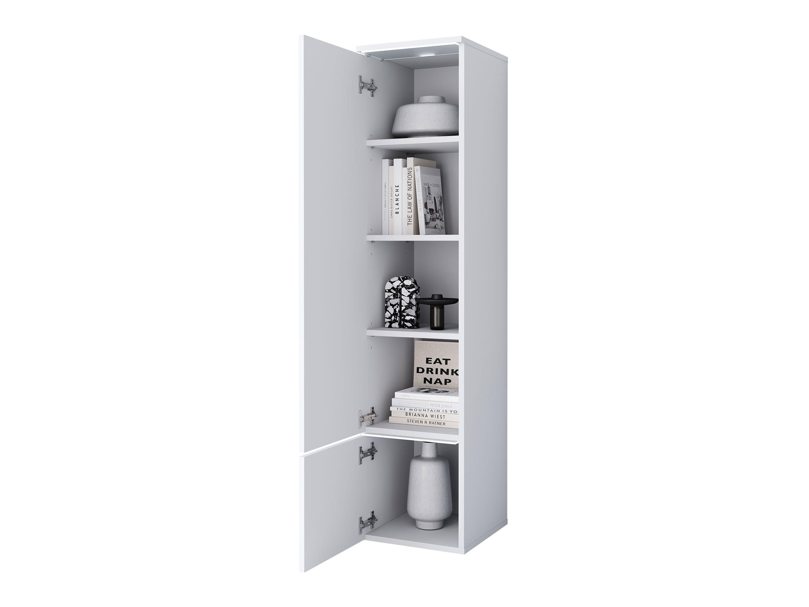 Scaffale Mirfivo 108 (Bianco + Bianco lucido)