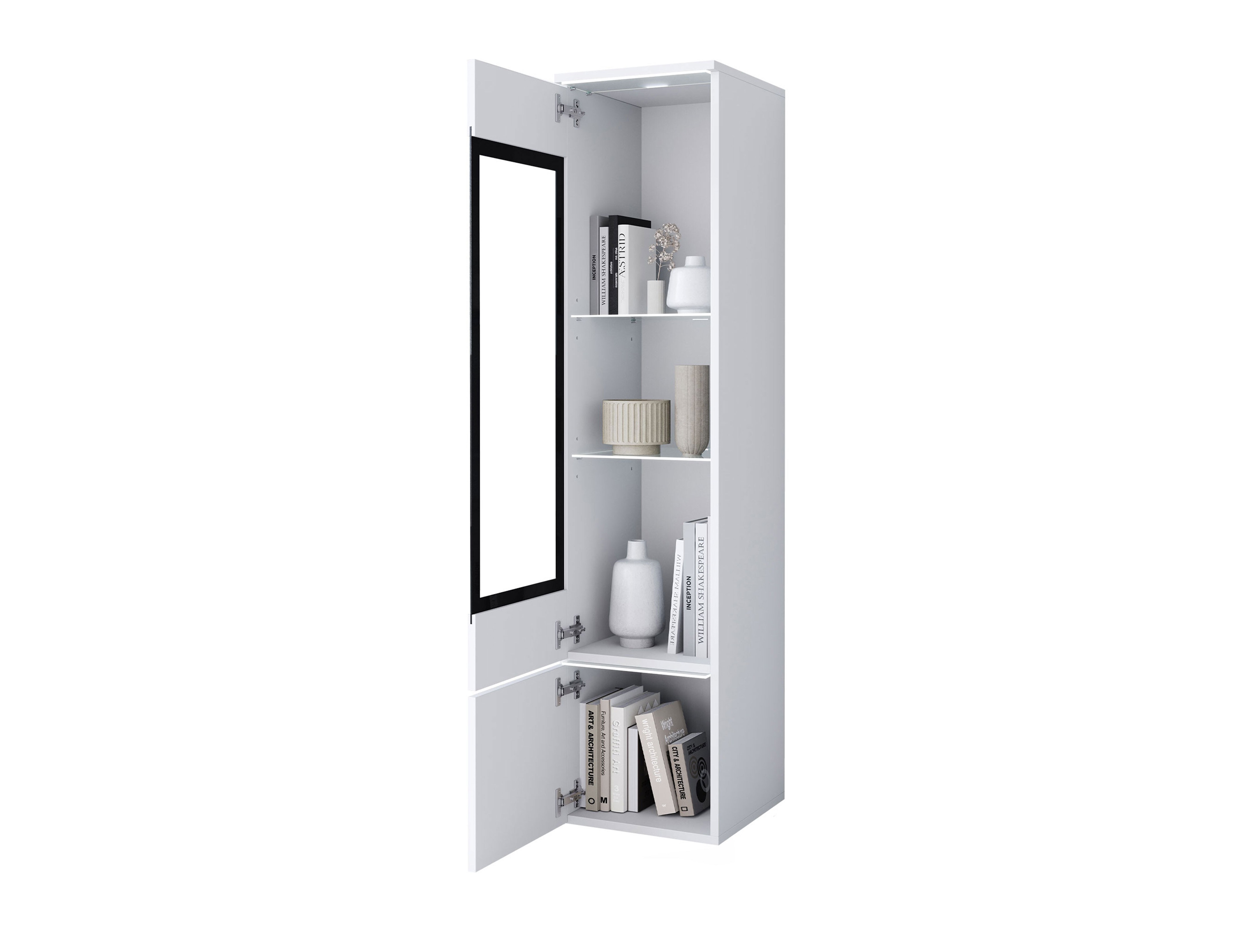 Scaffale Mirfivo 109 (Bianco + Bianco lucido)