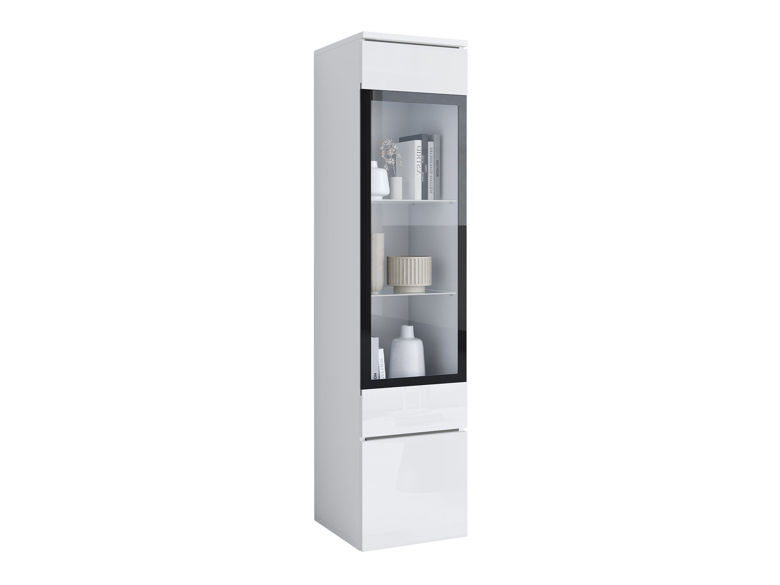 Scaffale Mirfivo 109 (Bianco + Bianco lucido)