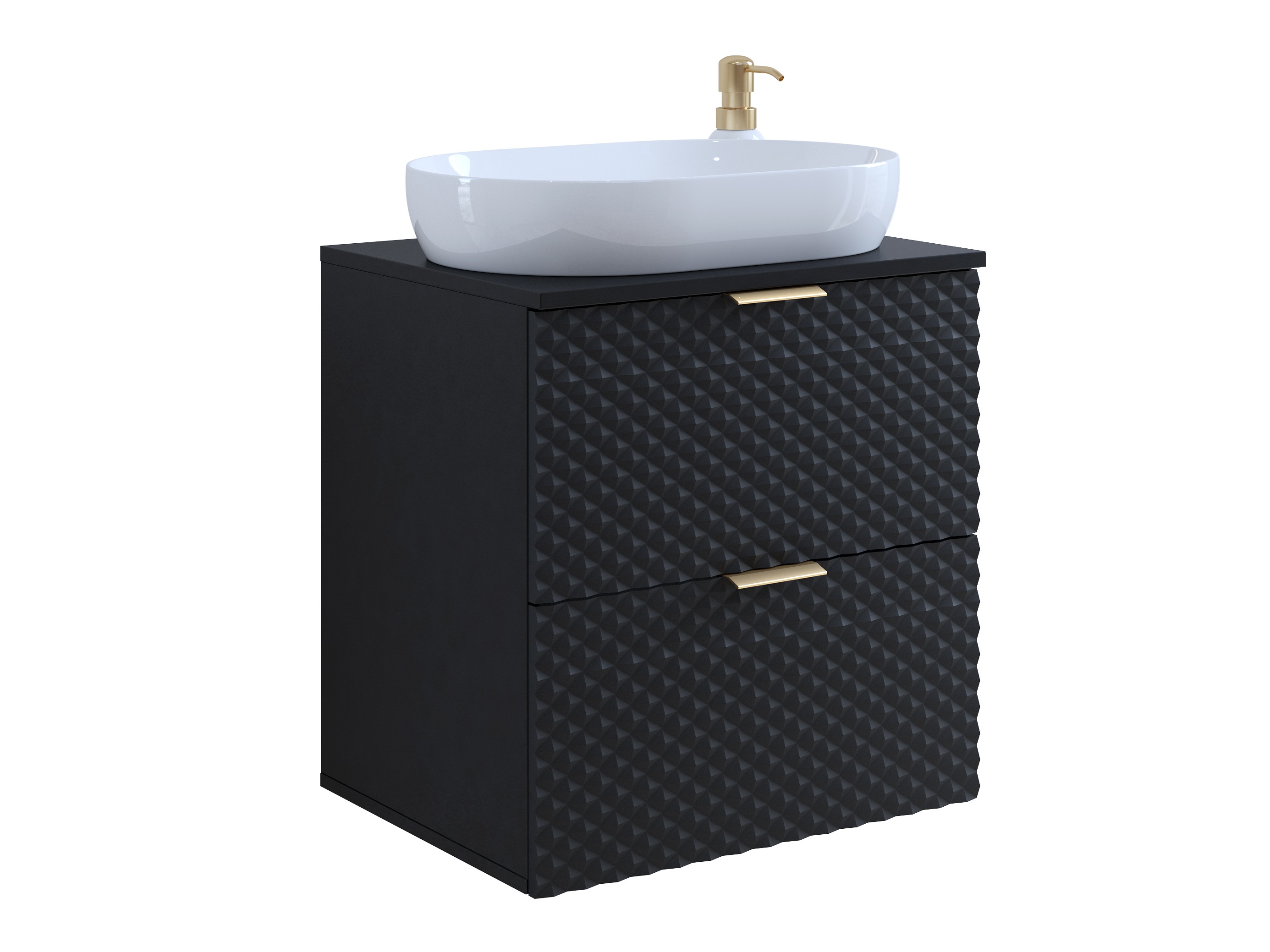 Comodino da bagno per lavandino Liretu 106 (Nero)