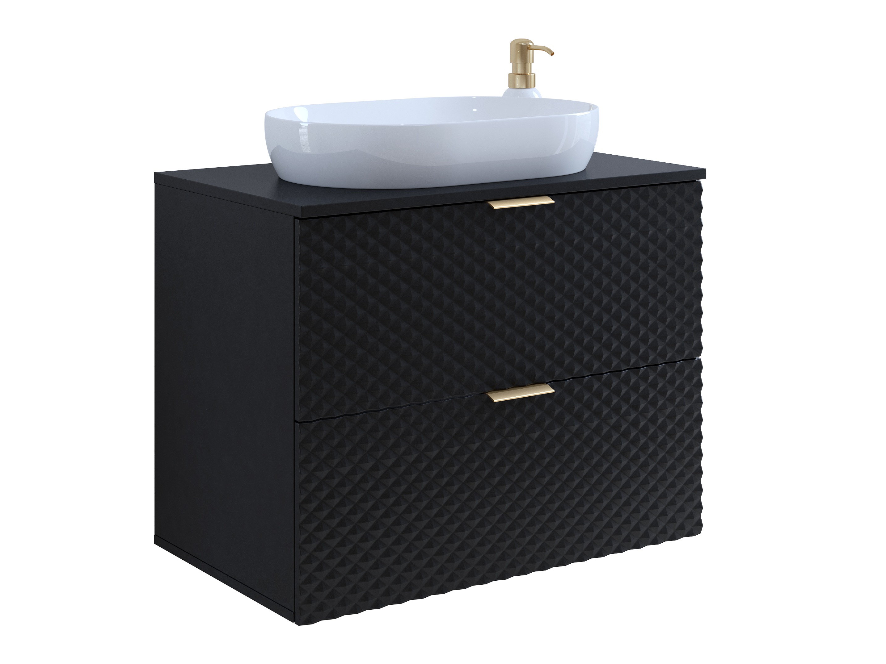Comodino da bagno per lavandino Liretu 107 (Nero)