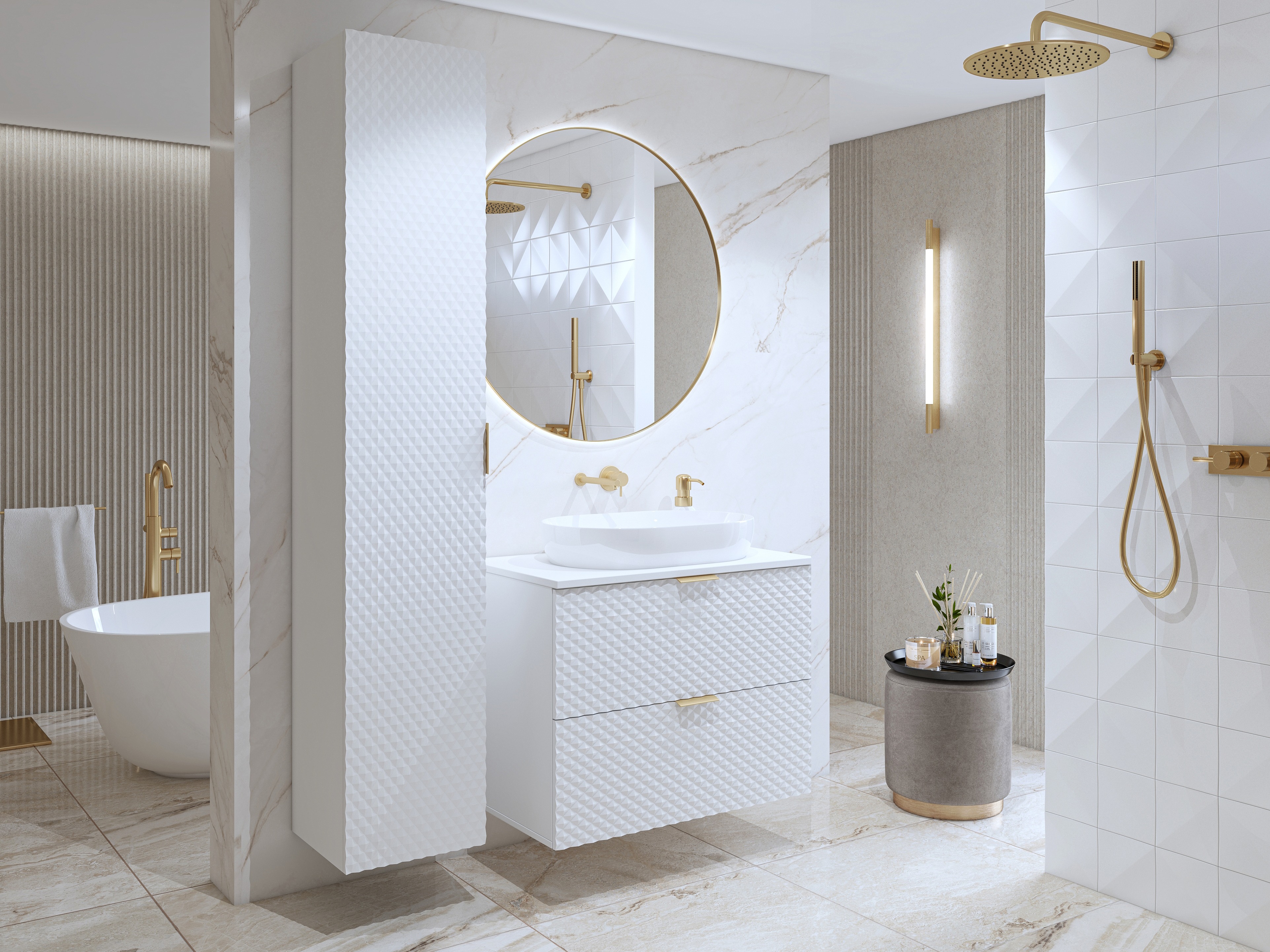 Mobiletto del bagno Liretu 105 (Bianco)