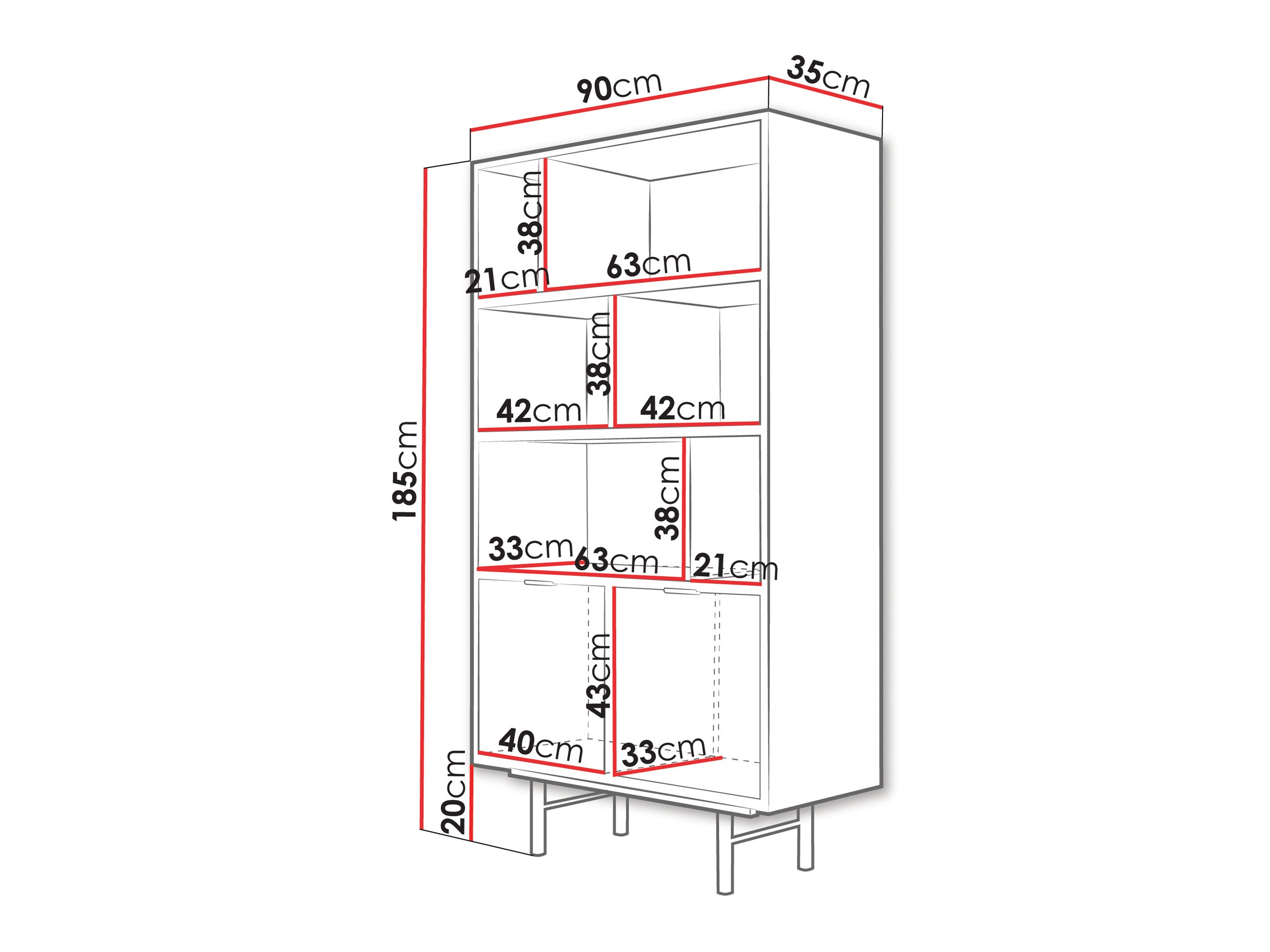 Scaffale Floelbe 103 (Quercia)