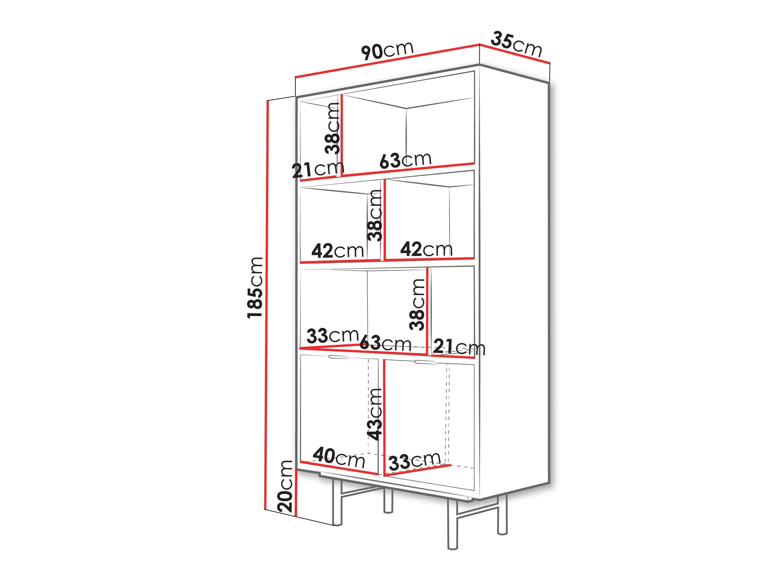 Scaffale Studos (Noce)