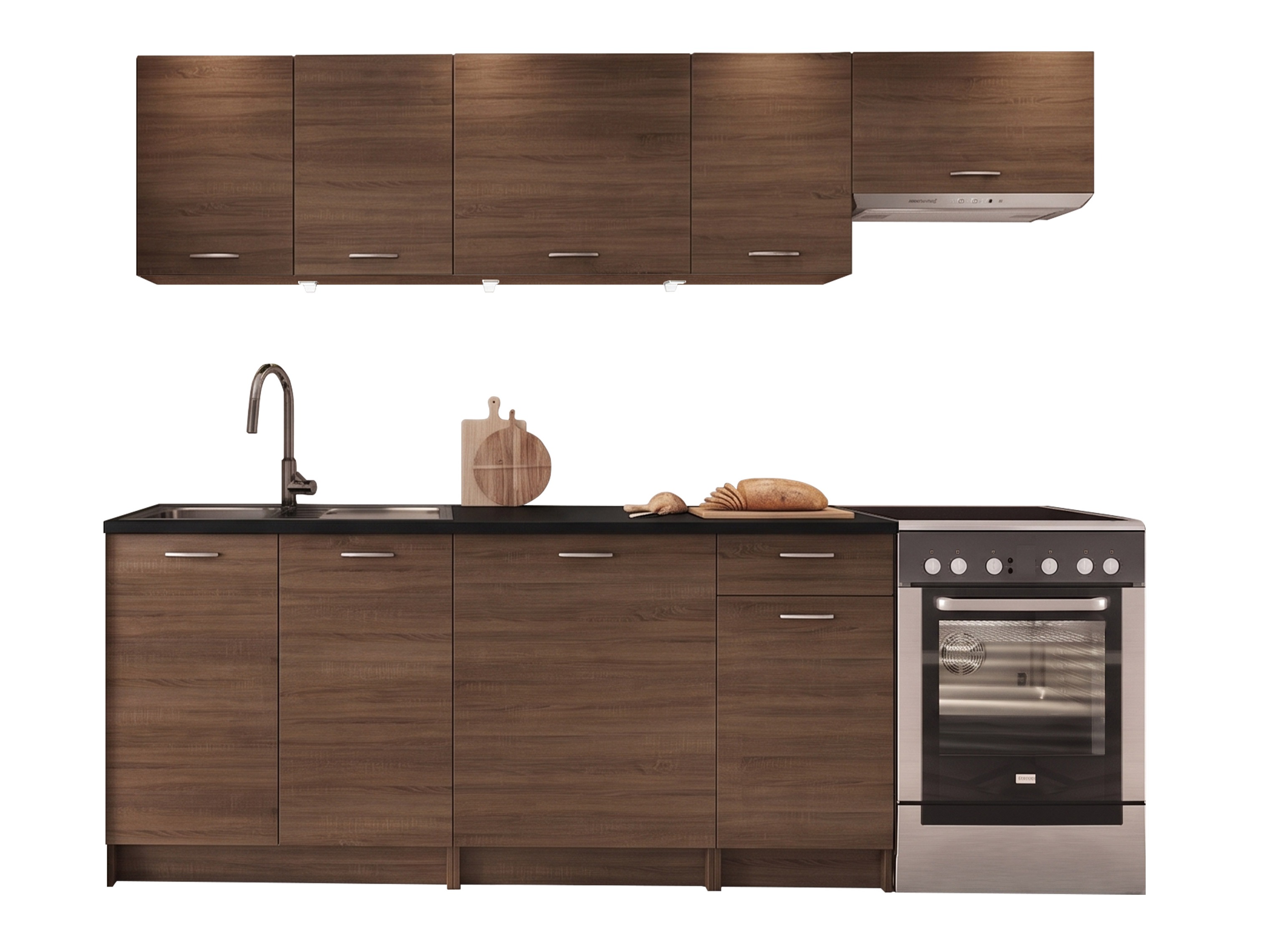 Composizione cucina Ota II (Noce + Nero)