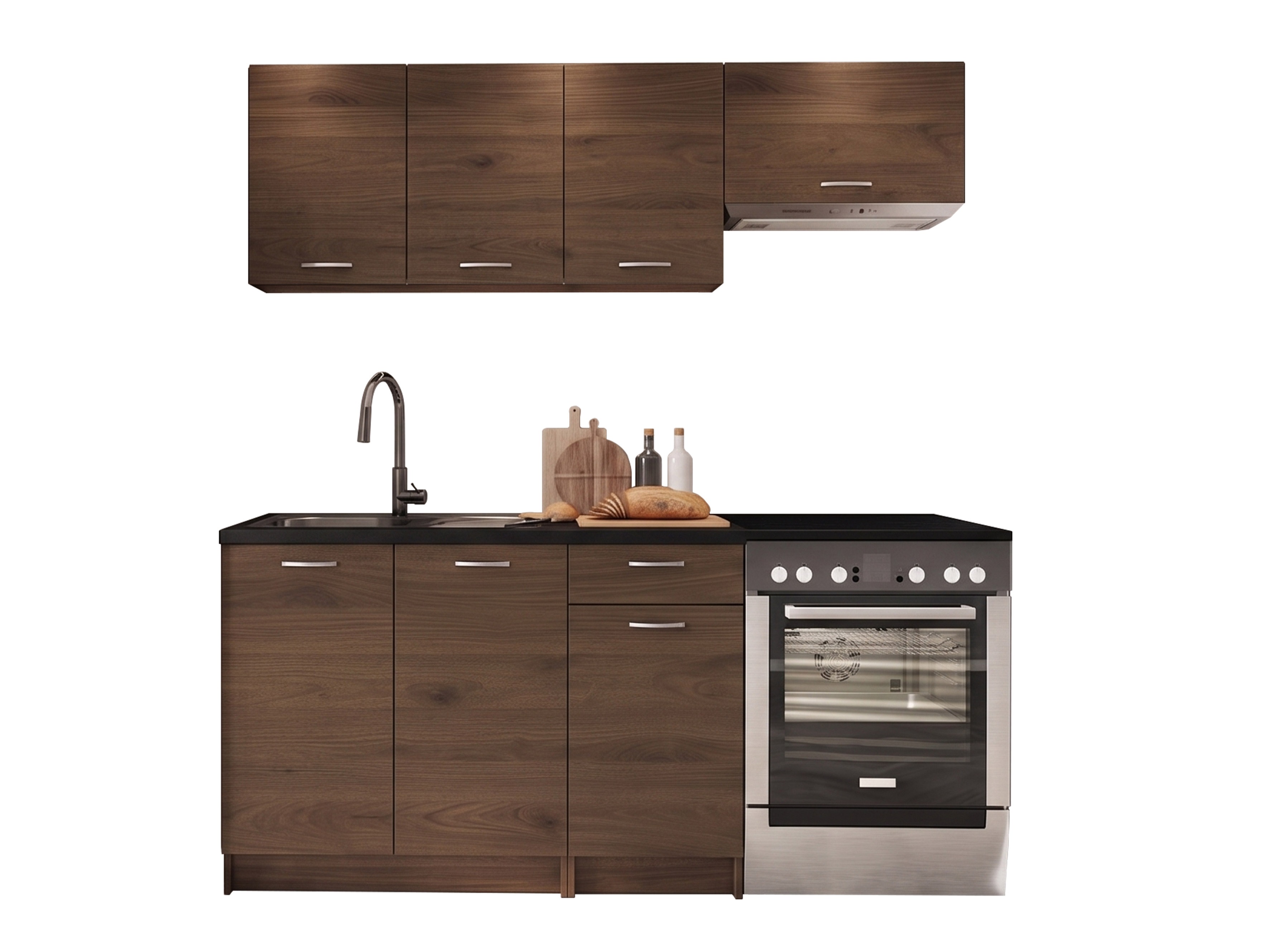 Composizione cucina Ota (Noce + Nero)