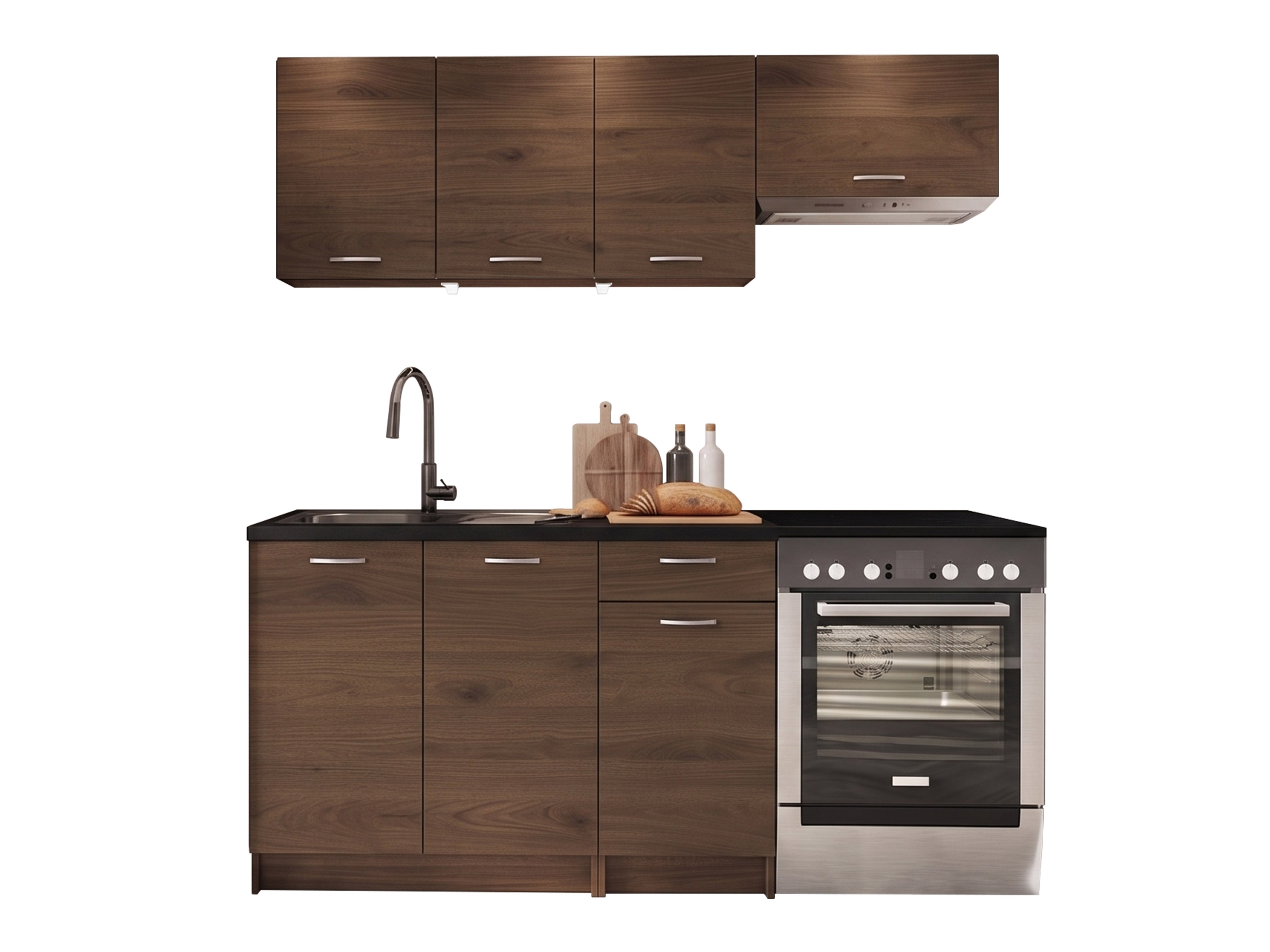 Composizione cucina Ota (Noce + Nero)