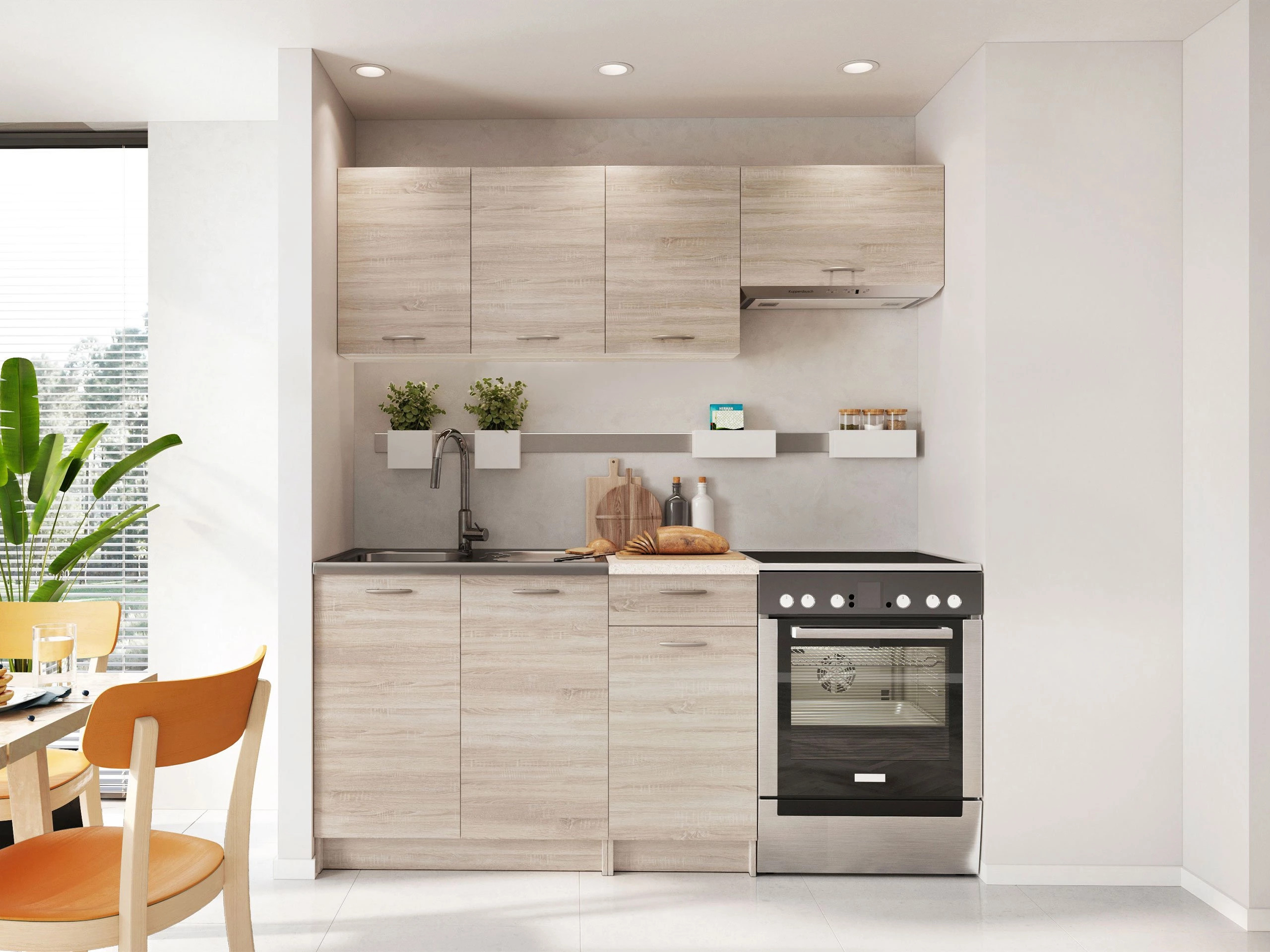 Composizione cucina Ota (Sonoma quercia + Beige)