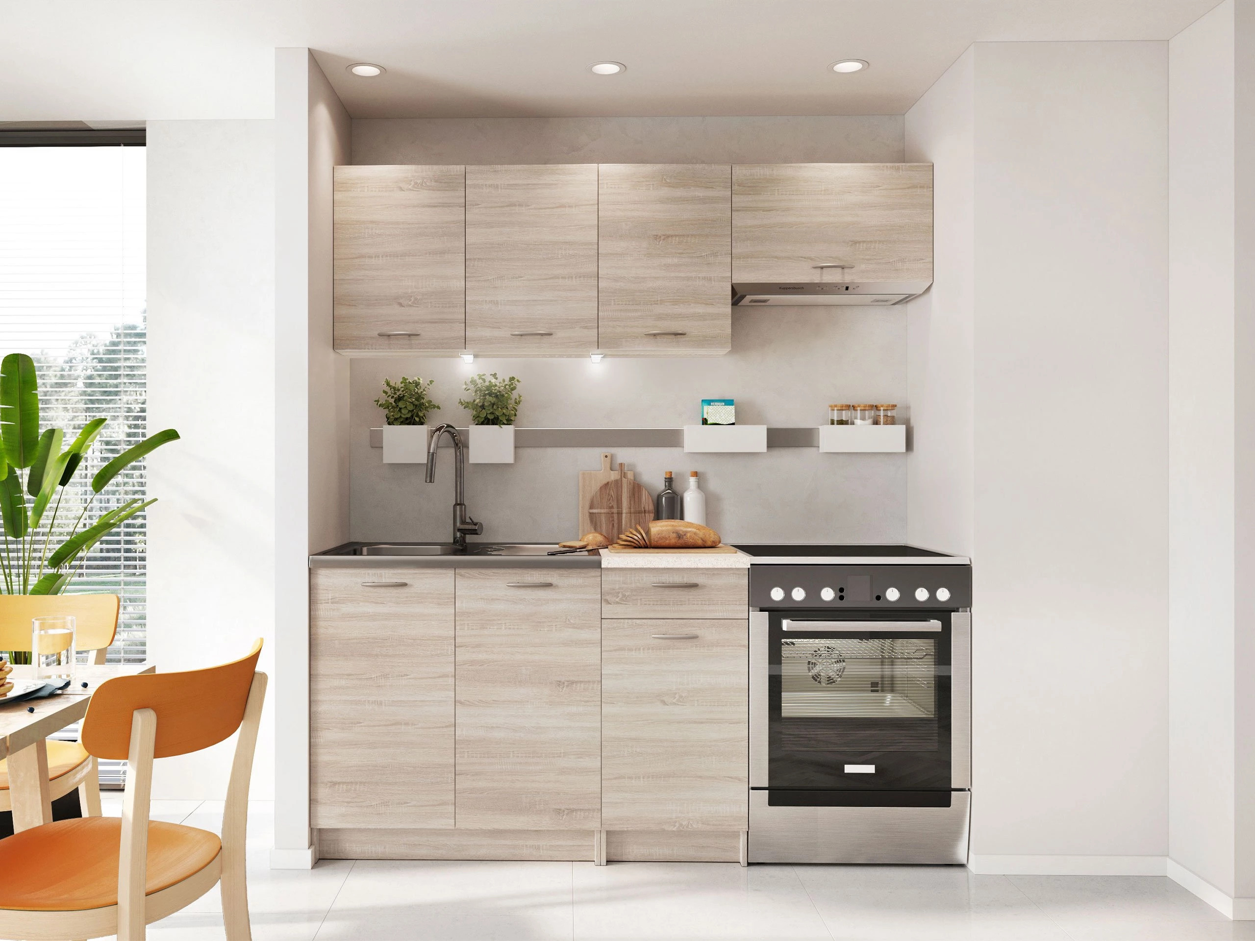 Composizione cucina Ota (Sonoma quercia + Beige)