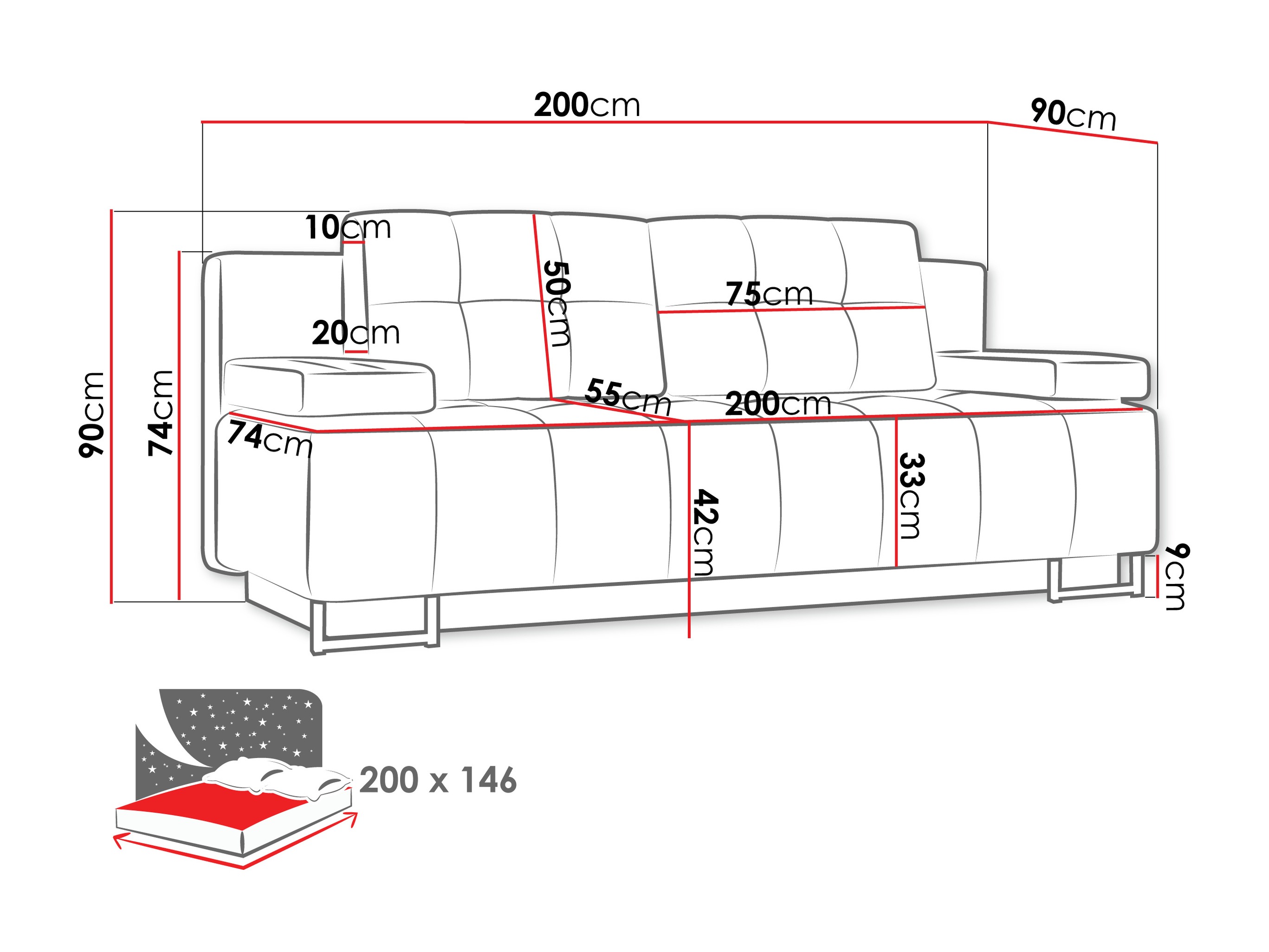 Divano letto Columbus 151 (Lux 06)