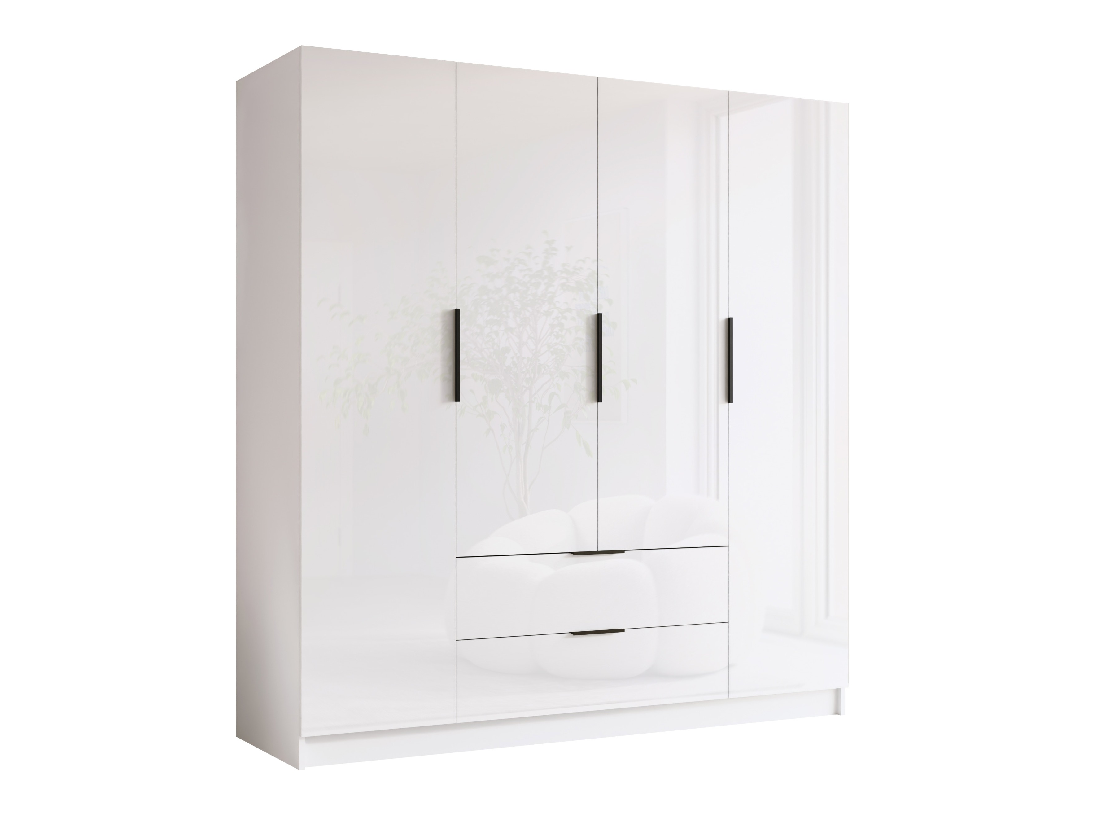 Armadio Closico Cadron I (Bianco + Bianco lucido)