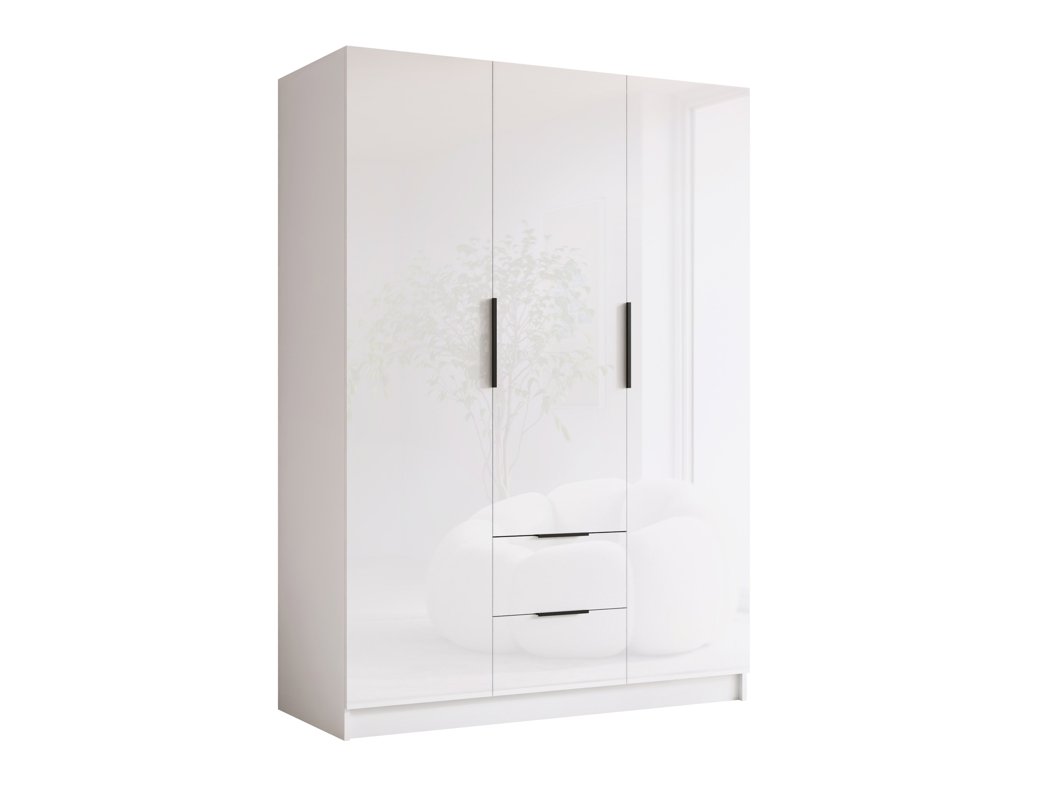 Armadio Closico Calvron I (Bianco + Bianco lucido)