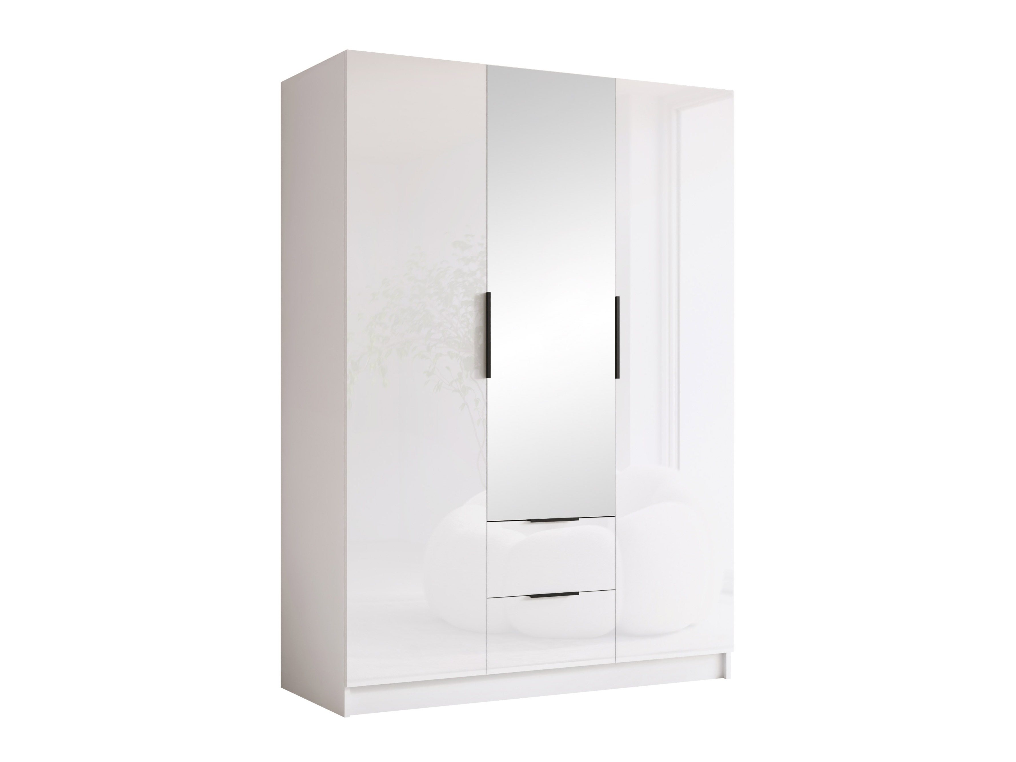 Armadio Closico Calvron II (Bianco + Bianco lucido)