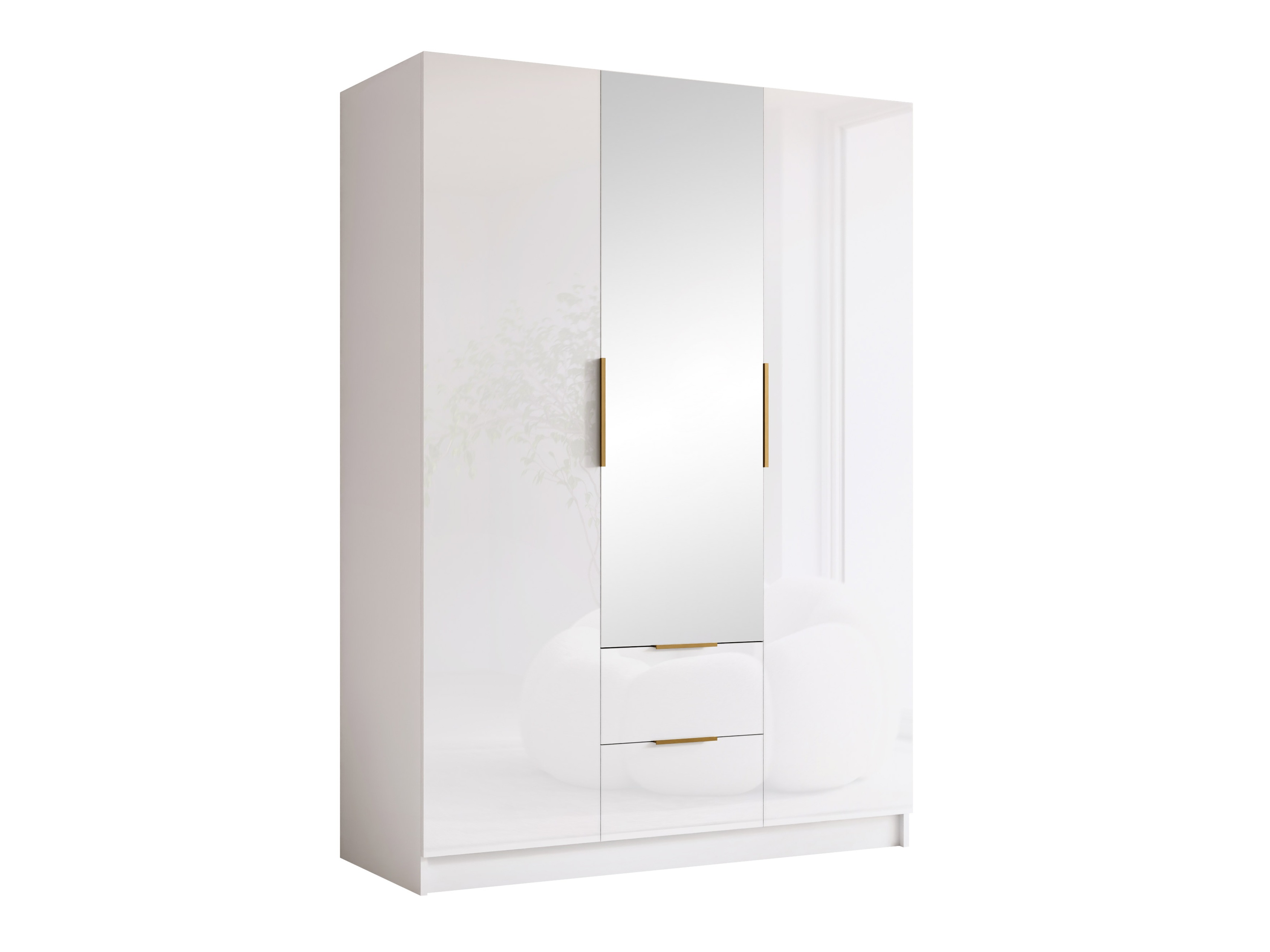 Armadio Closico Calvron II (Bianco + Bianco lucido)