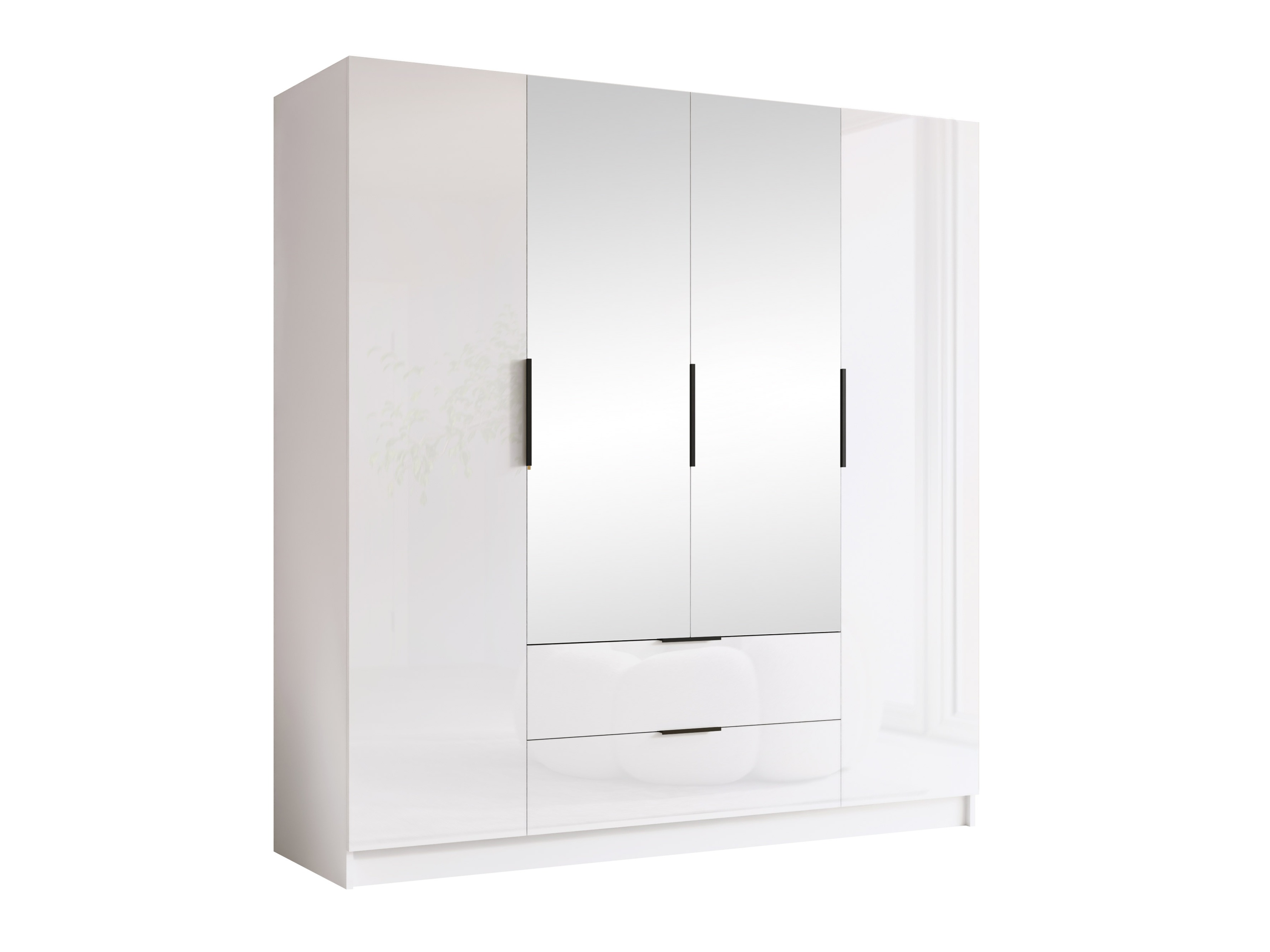 Armadio Closico Cadron II (Bianco + Bianco lucido)
