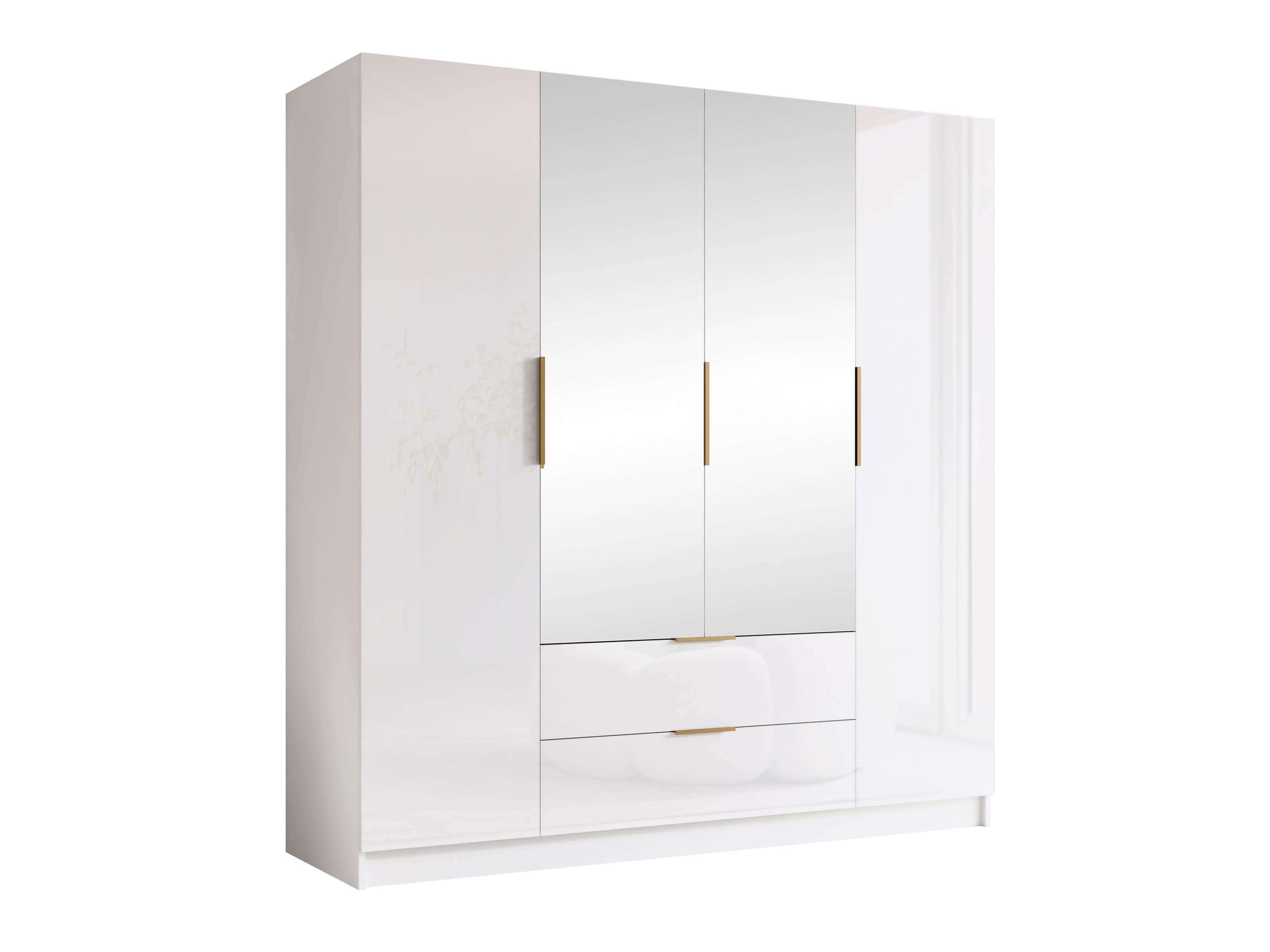 Armadio Closico Cadron II (Bianco + Bianco lucido)