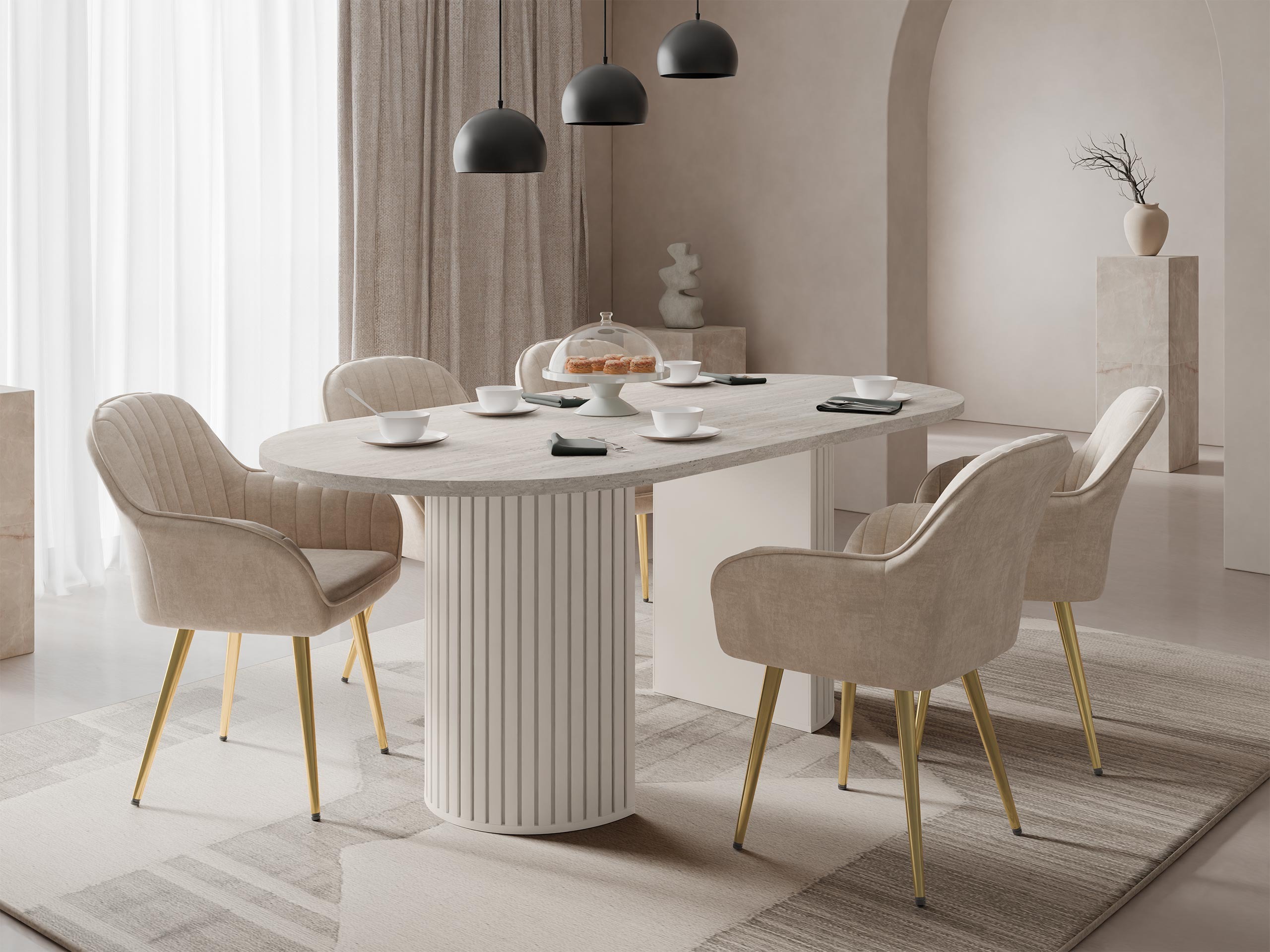 Tavolo Comfivo Ulma (Travertino chiaro + Beige)