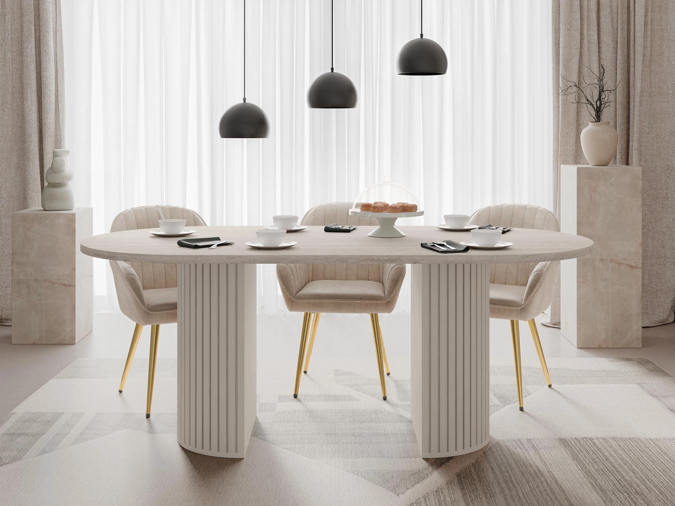 Tavolo Comfivo Ulma (Travertino chiaro + Beige)