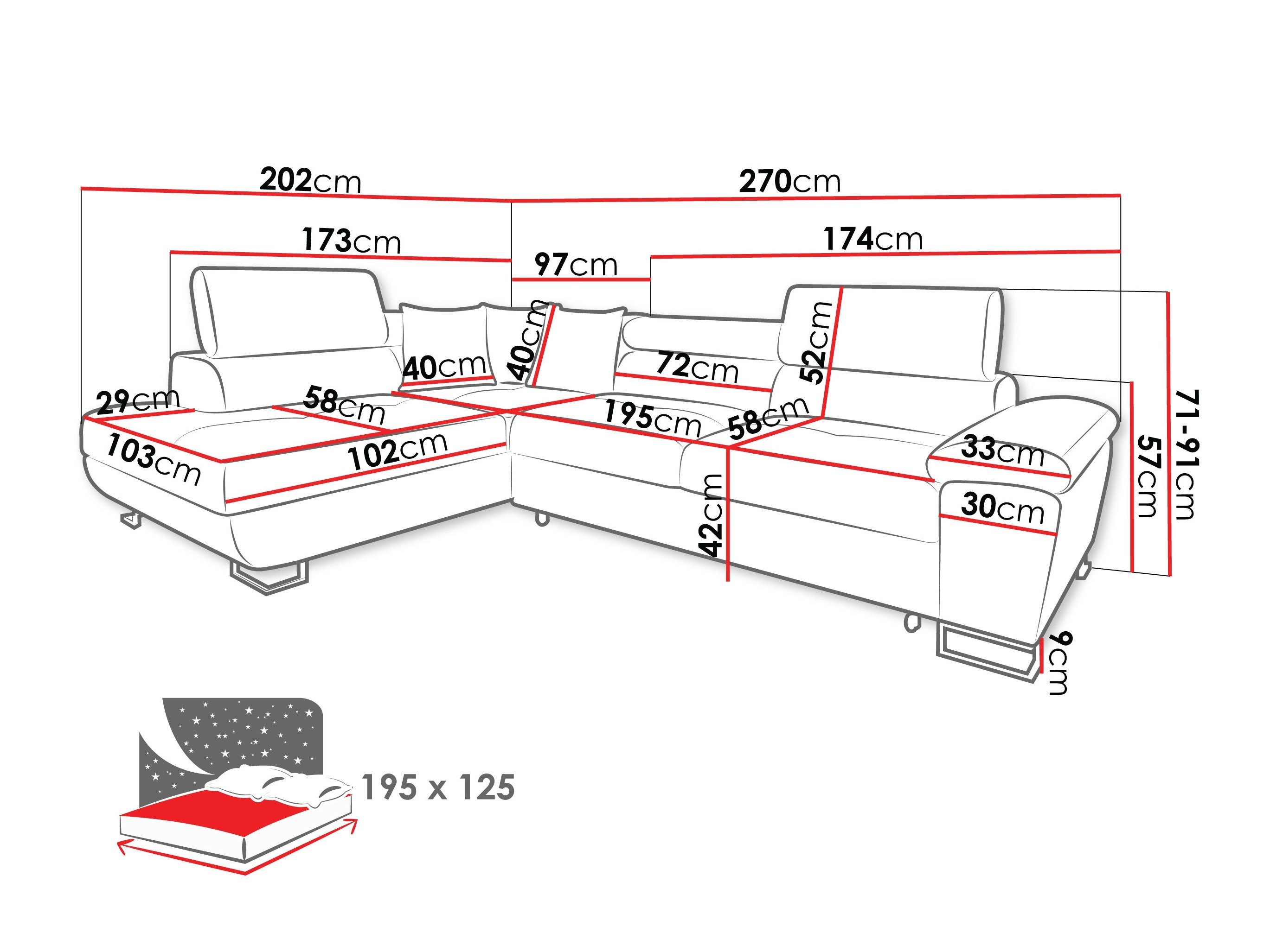 Divano angolare Comfivo Ruta I (Poso 110)