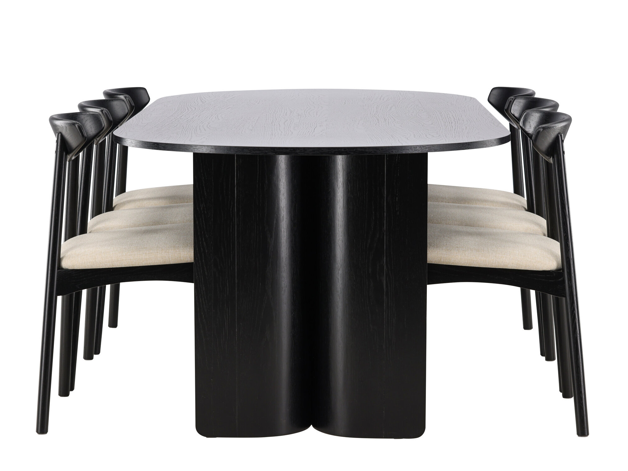 Set sala da pranzo Dallas 5280 (Nero + Beige)