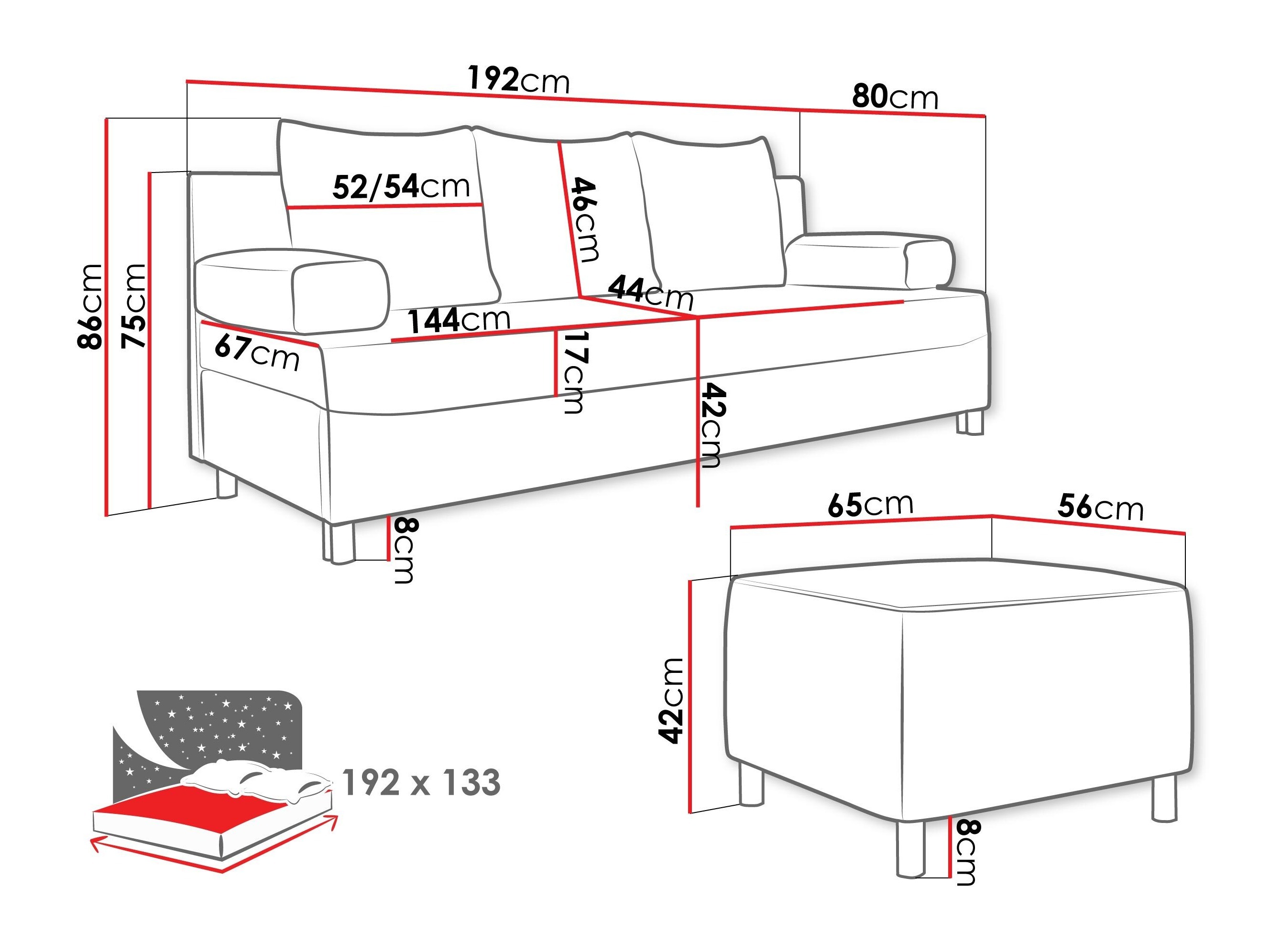 Set mobili imbottiti Comfivo Artes (Polo 891)