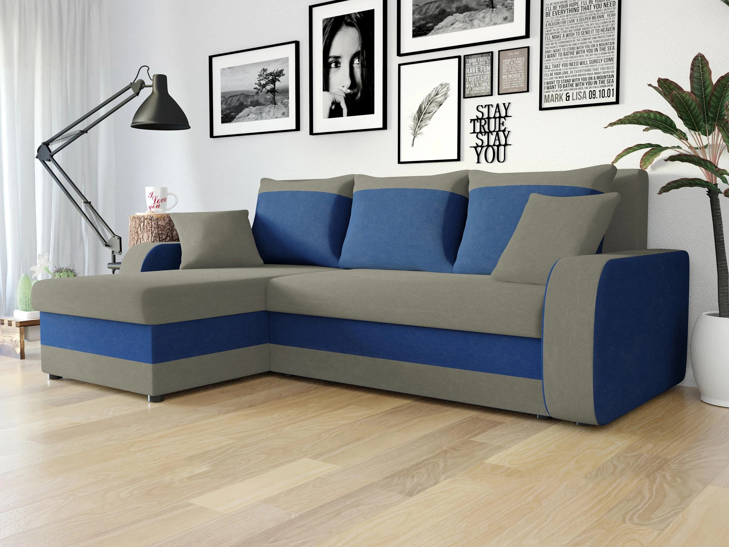 Divano angolare Comfivo Melissa I (Mikrofaza 0014 + Mikrofaza 0036)