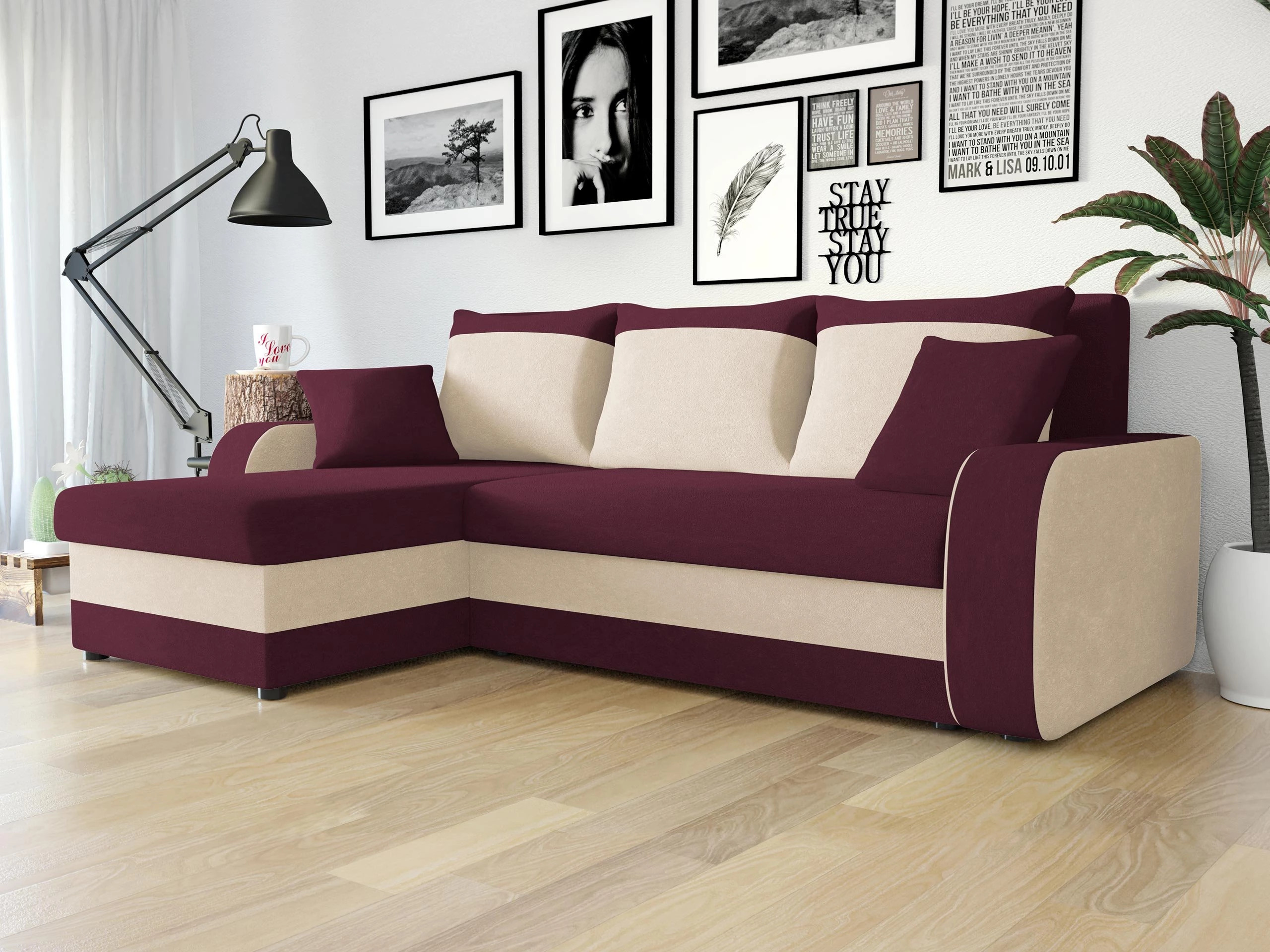Divano angolare Comfivo Melissa I (Mikrofaza 0025 + Mikrofaza 0031)