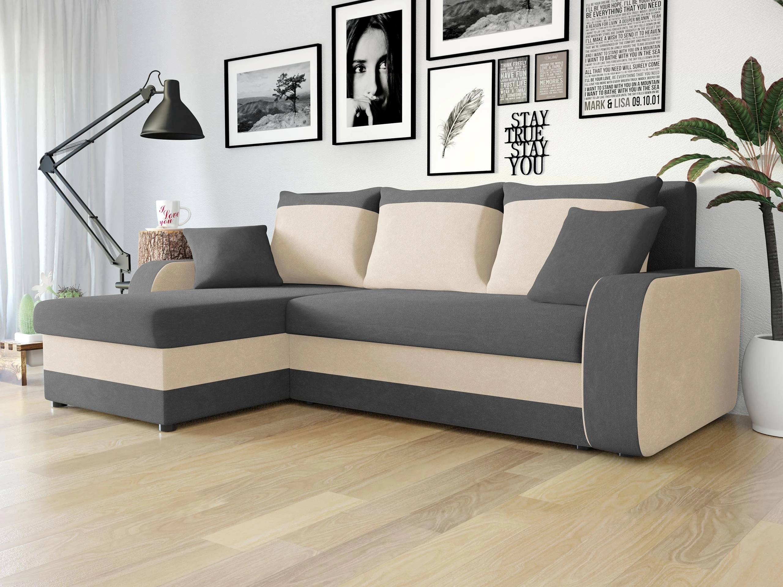 Divano angolare Comfivo Melissa I (Mikrofaza 0027 + Mikrofaza 0031)