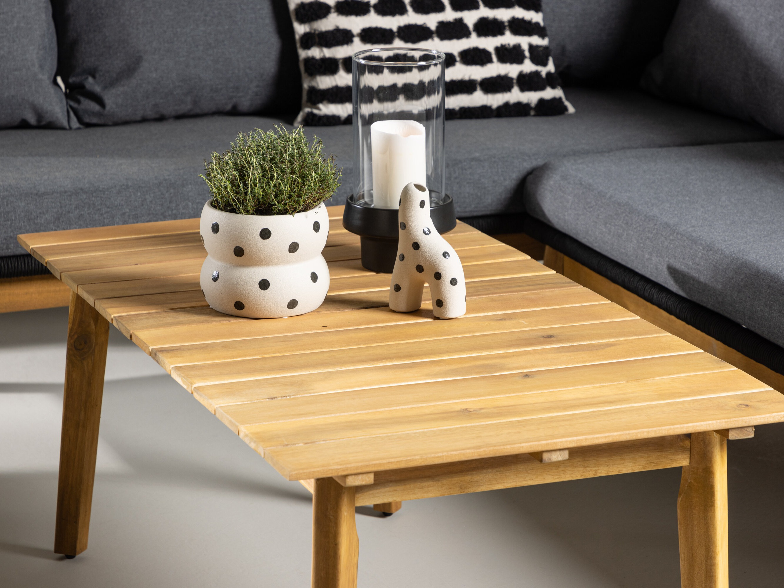 Mobili da giardino Dallas 1085 (Acacia + Nero)