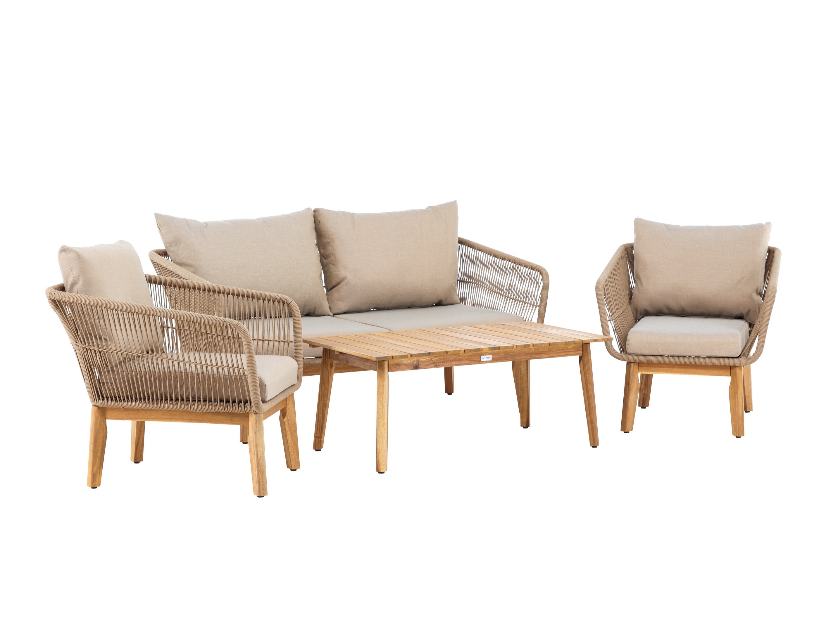Mobili da giardino Dallas 661 (Beige chiaro + Acacia)