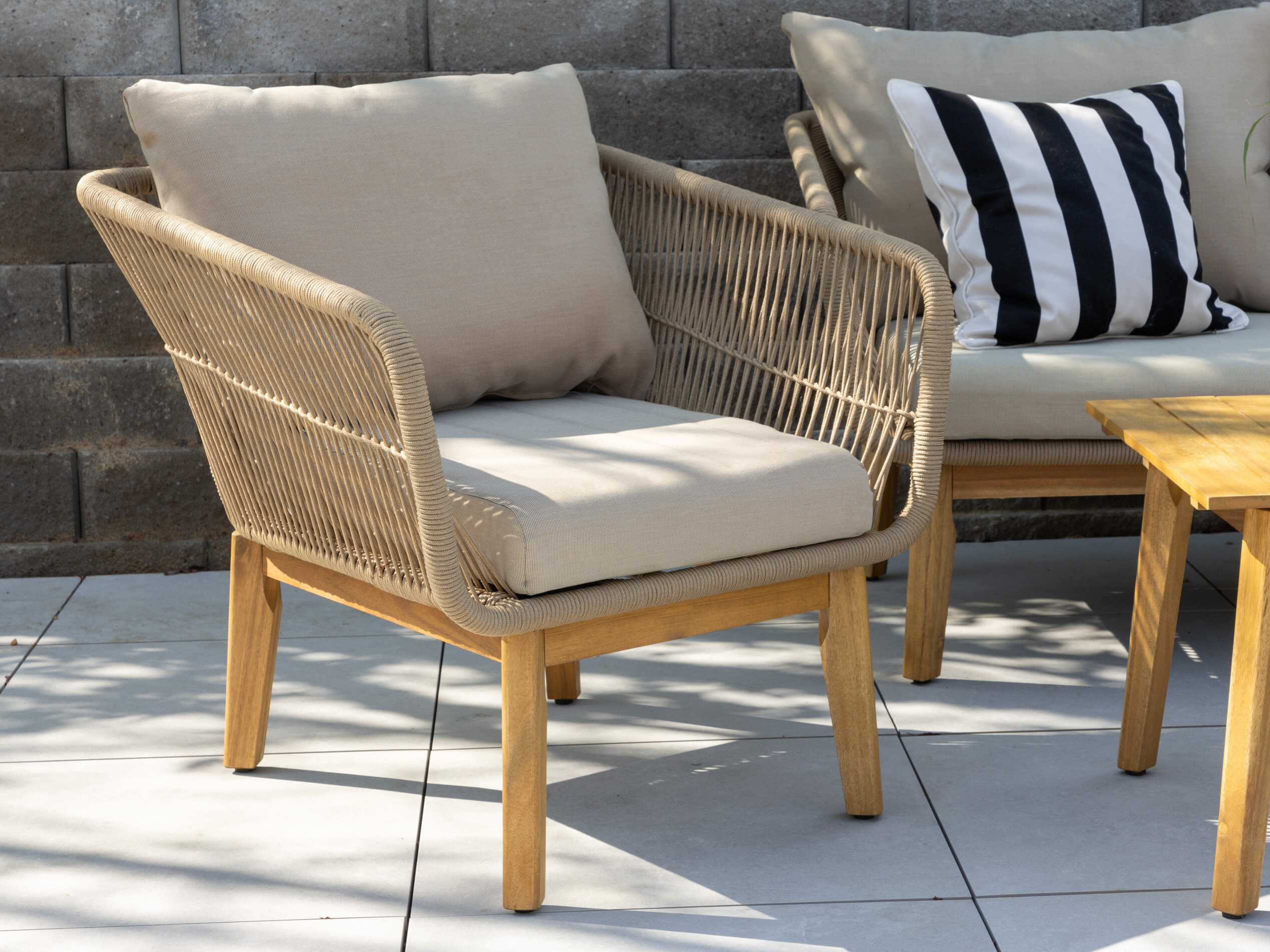 Mobili da giardino Dallas 661 (Beige chiaro + Acacia)
