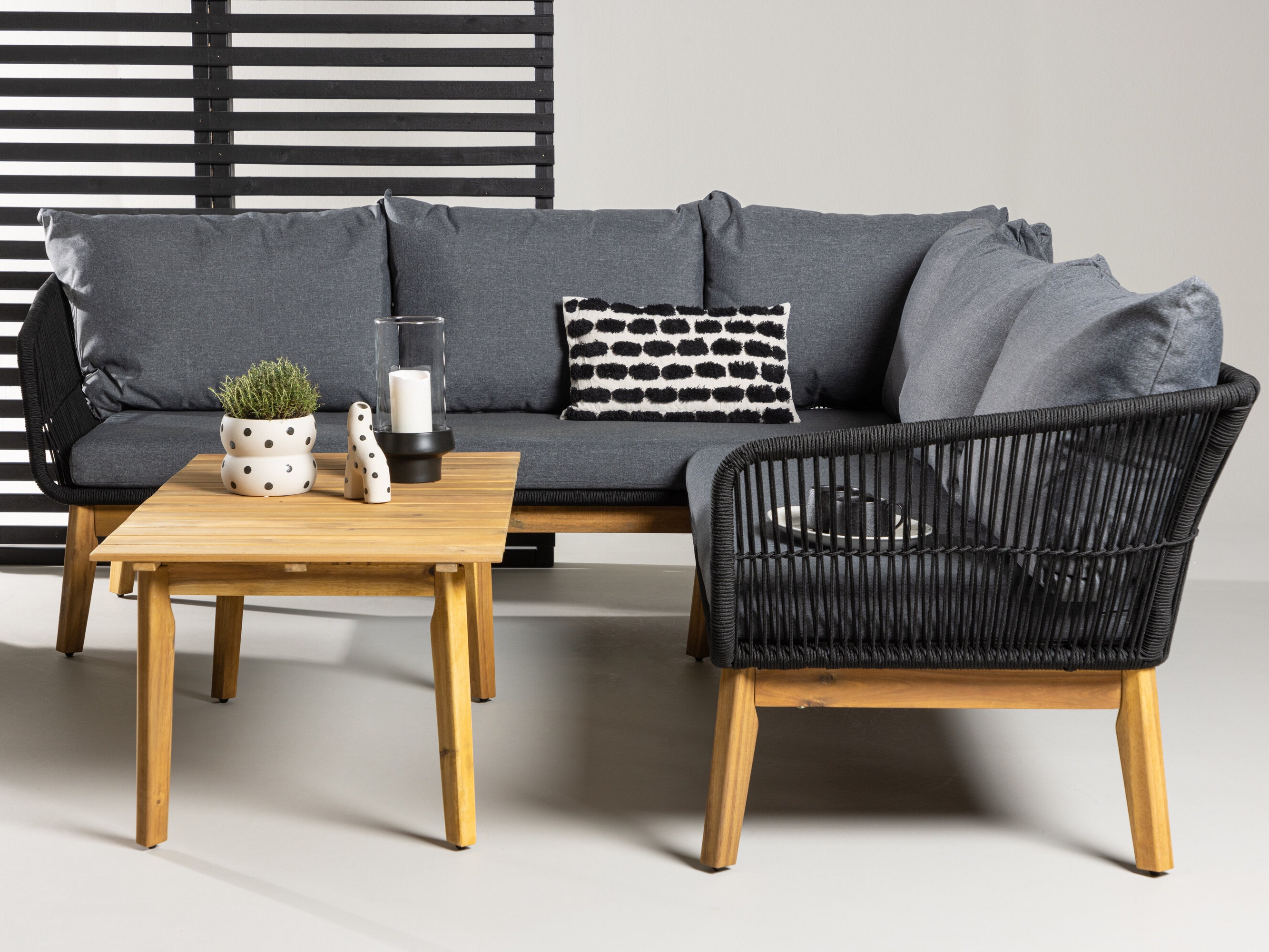 Mobili da giardino Dallas 1085 (Acacia + Nero)
