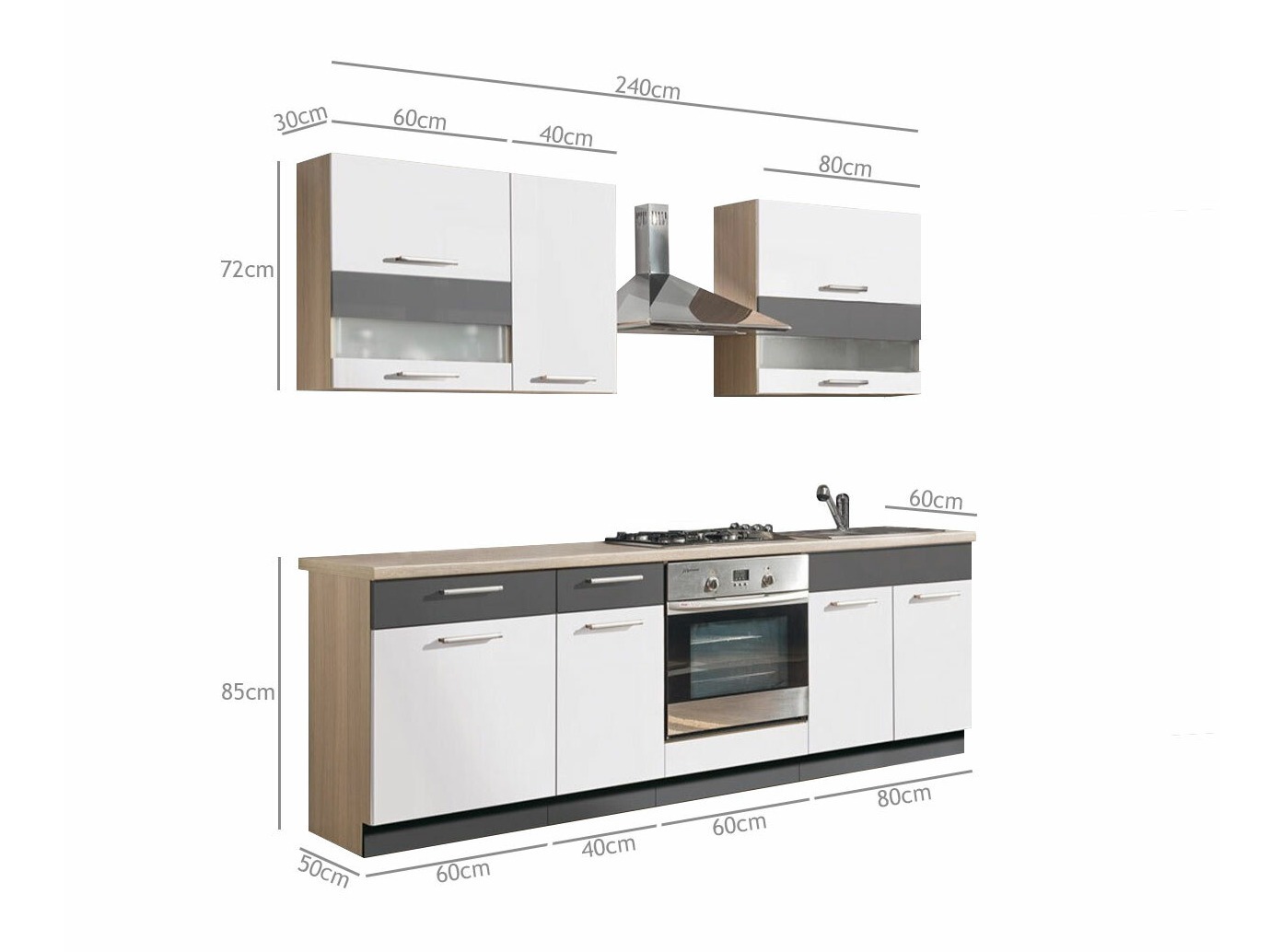 Set da cucina modulare Mode Beech 128