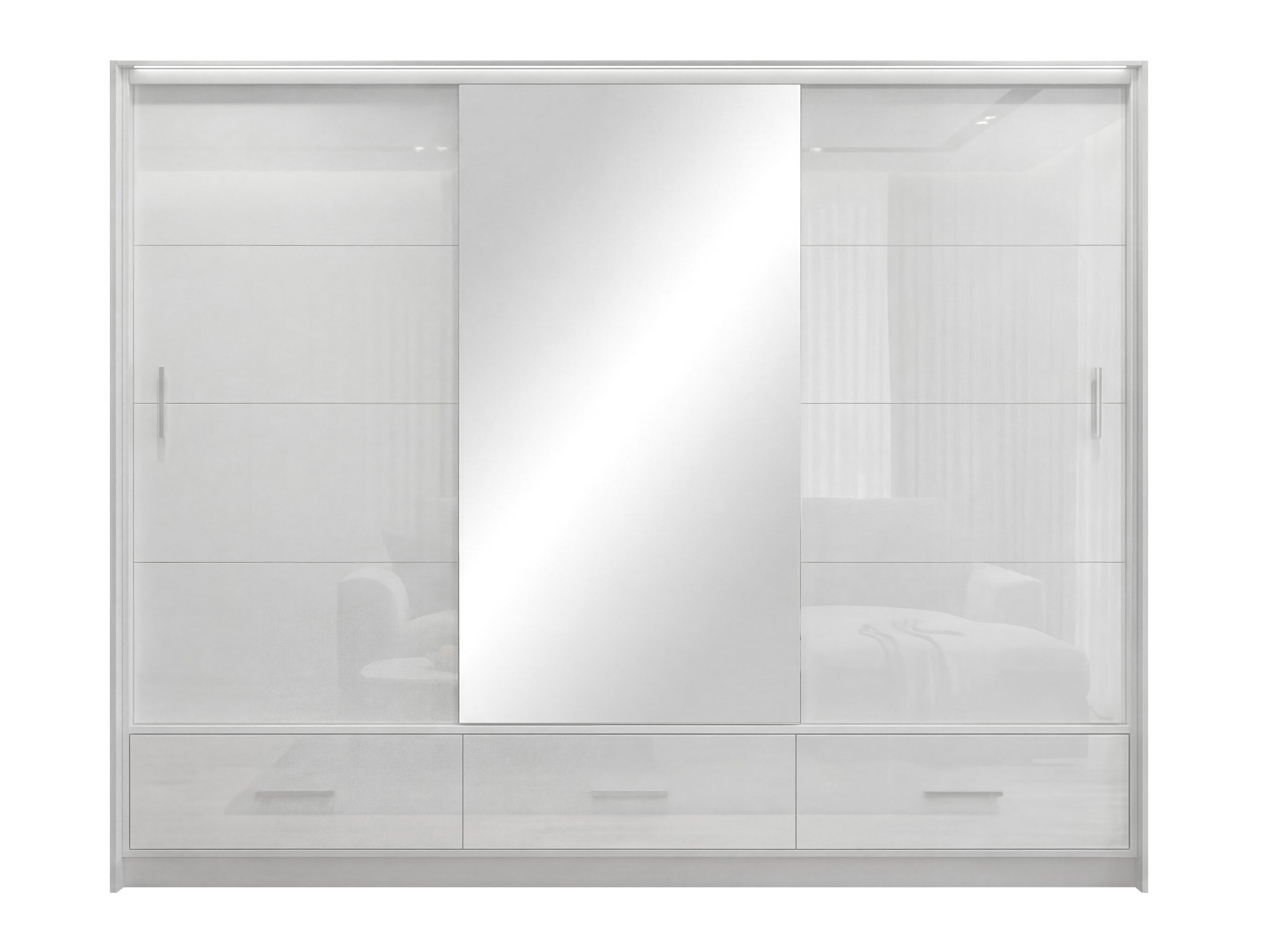 Armadio Honolulu 203 (Bianco + Bianco lucido)
