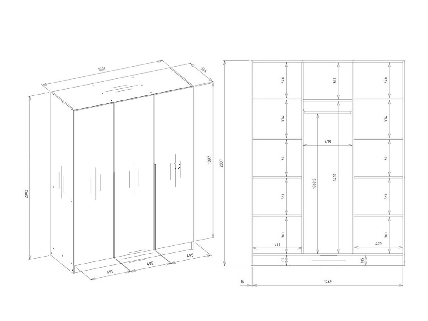 Armadio Mandeville 369 (Bianco + Nero)