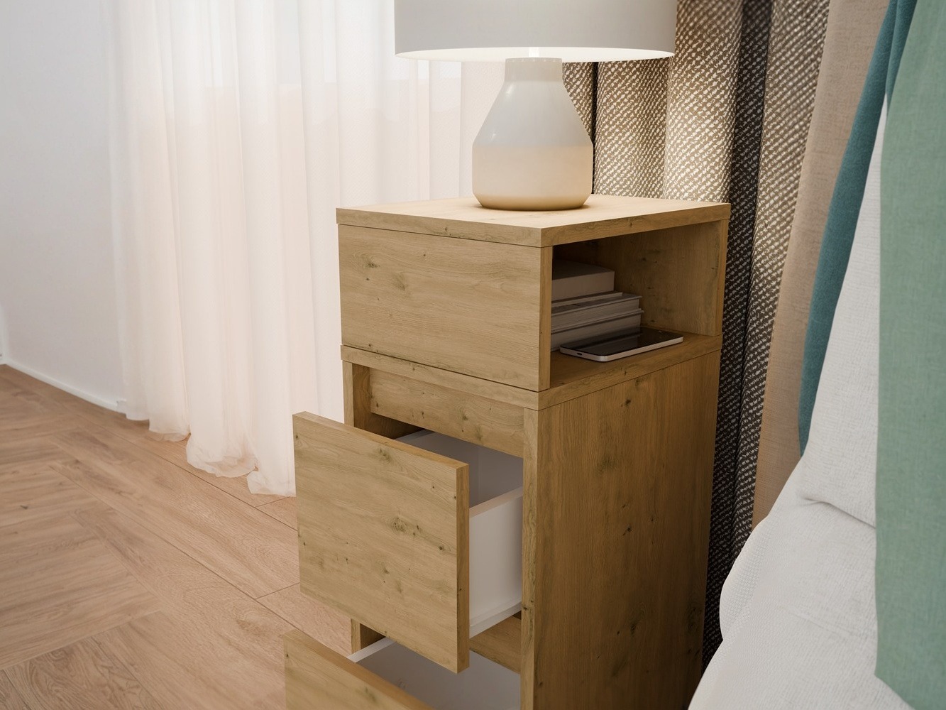 Comodino Mandeville 373 (Rovere Artisan)
