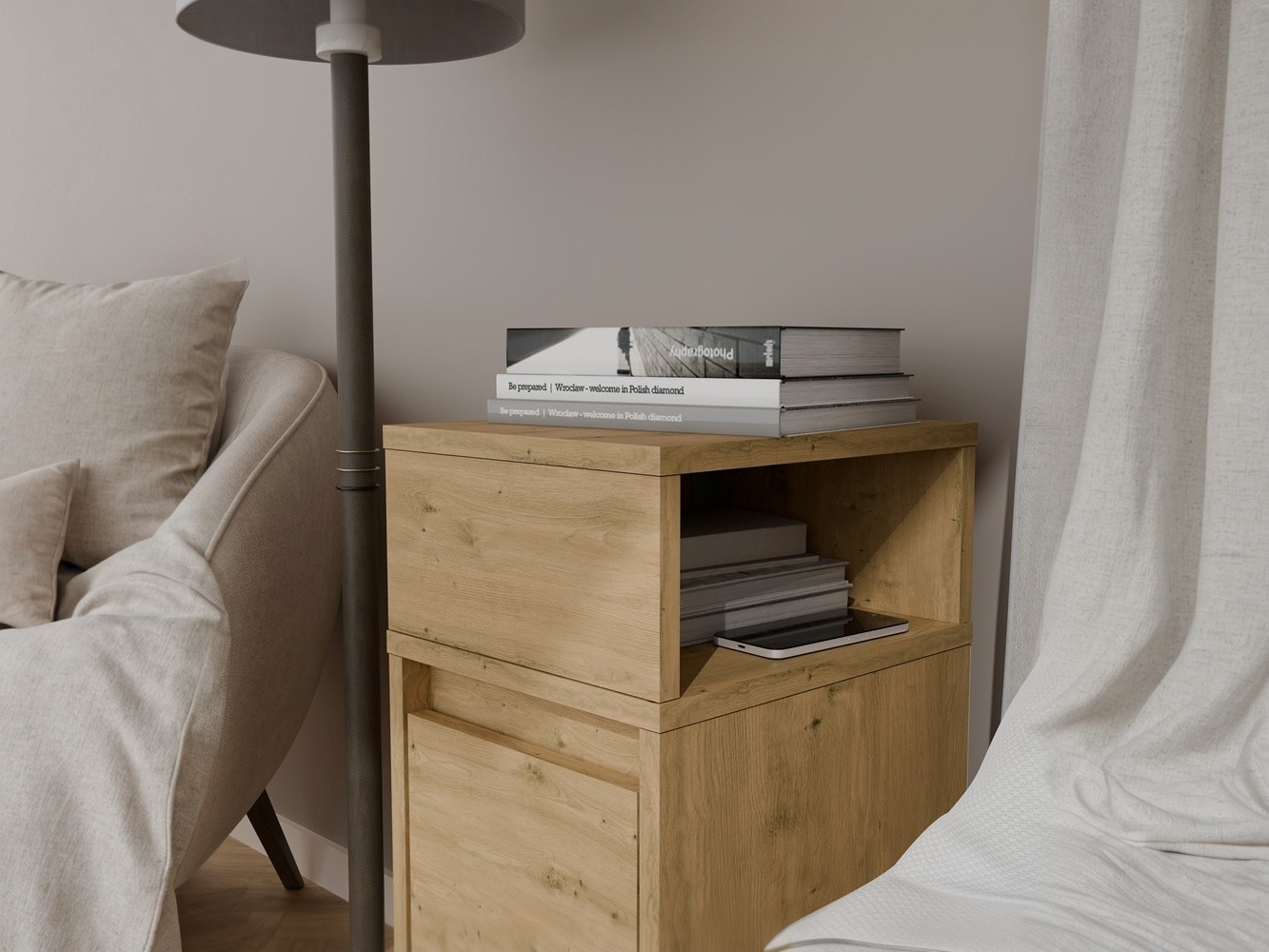 Comodino Mandeville 373 (Rovere Artisan)