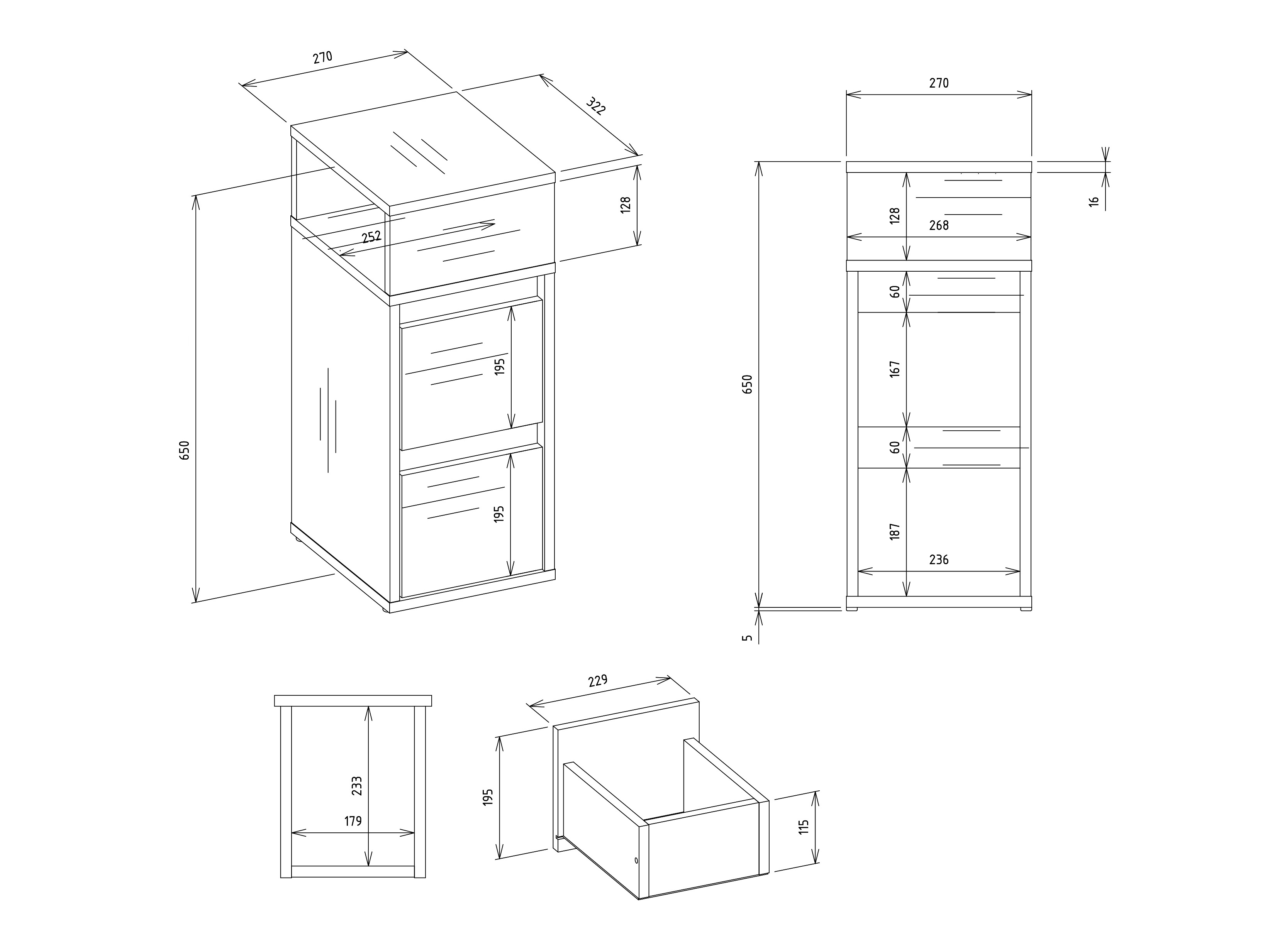 Comodino Mandeville 373 (Rovere Artisan)