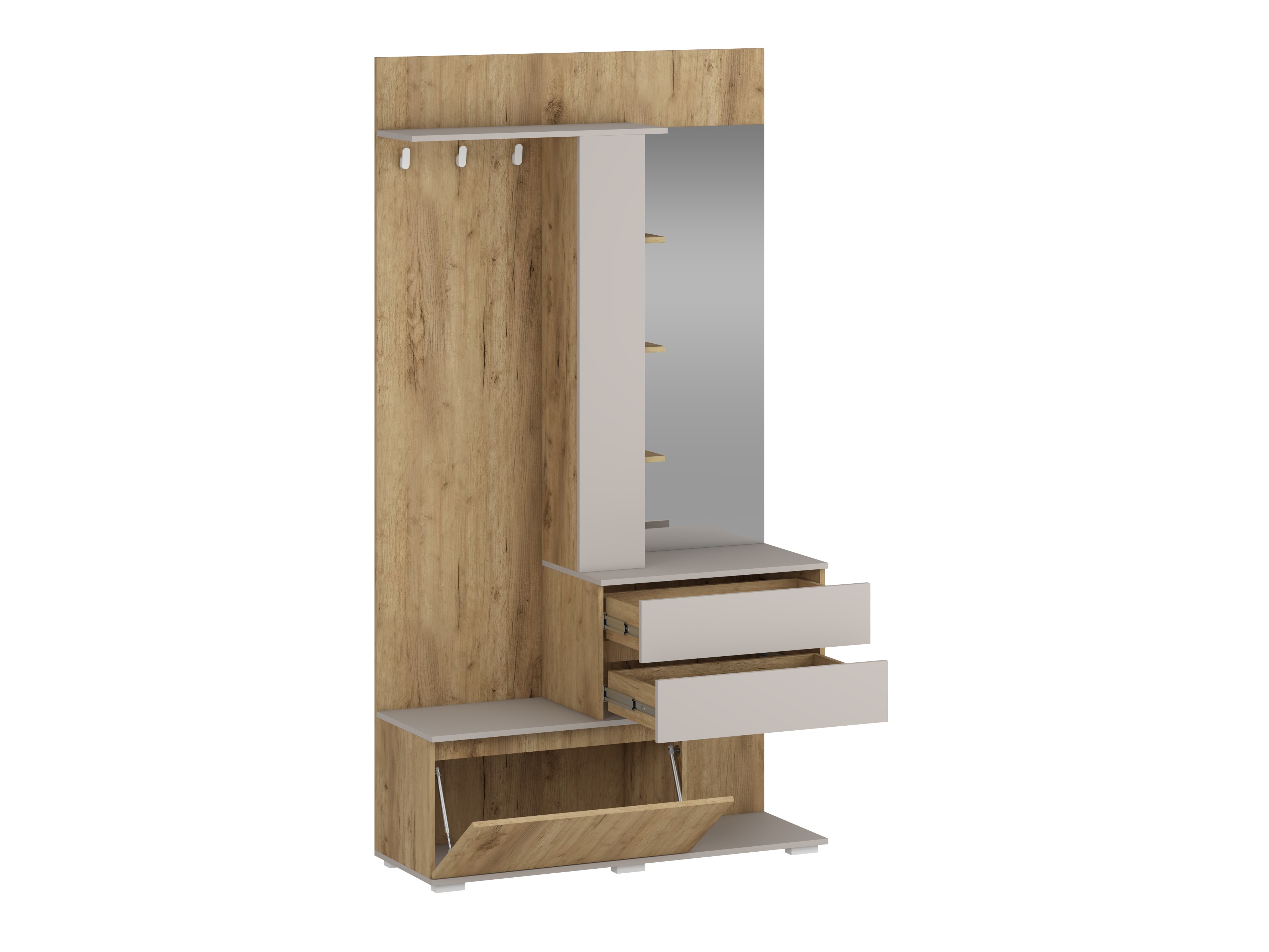 Set arredo da corridoio Houston 2123 (Quercia dorata + Cachemire)