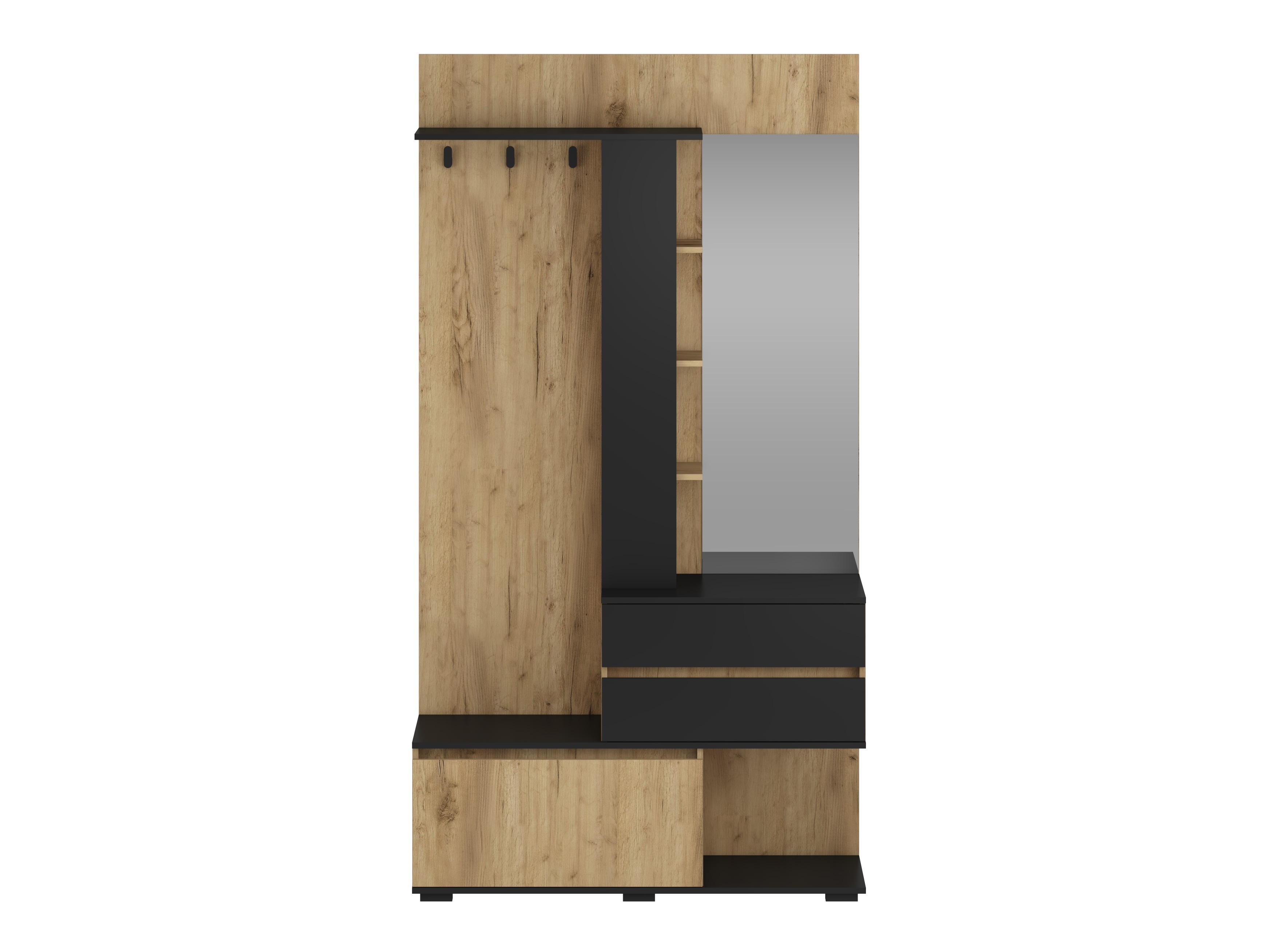 Set arredo da corridoio Houston 2123 (Quercia dorata + Nero)