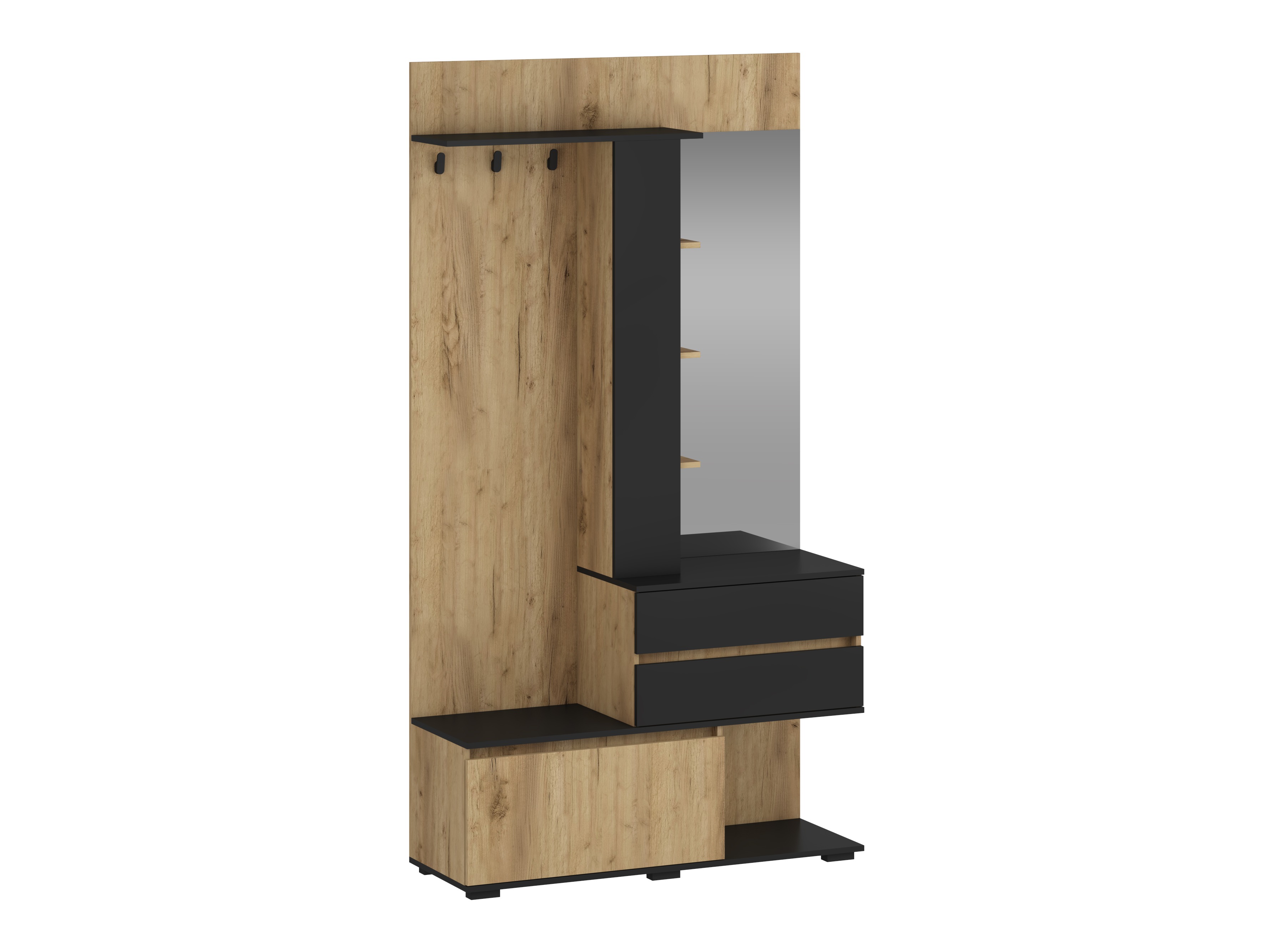 Set arredo da corridoio Houston 2123 (Quercia dorata + Nero)