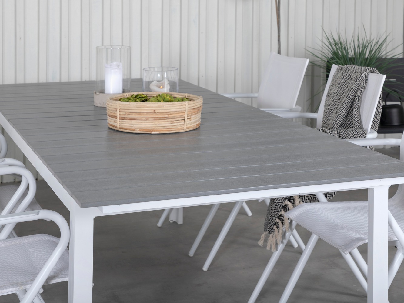 Tavolo esterno Dallas 668 (Grigio + Bianco)