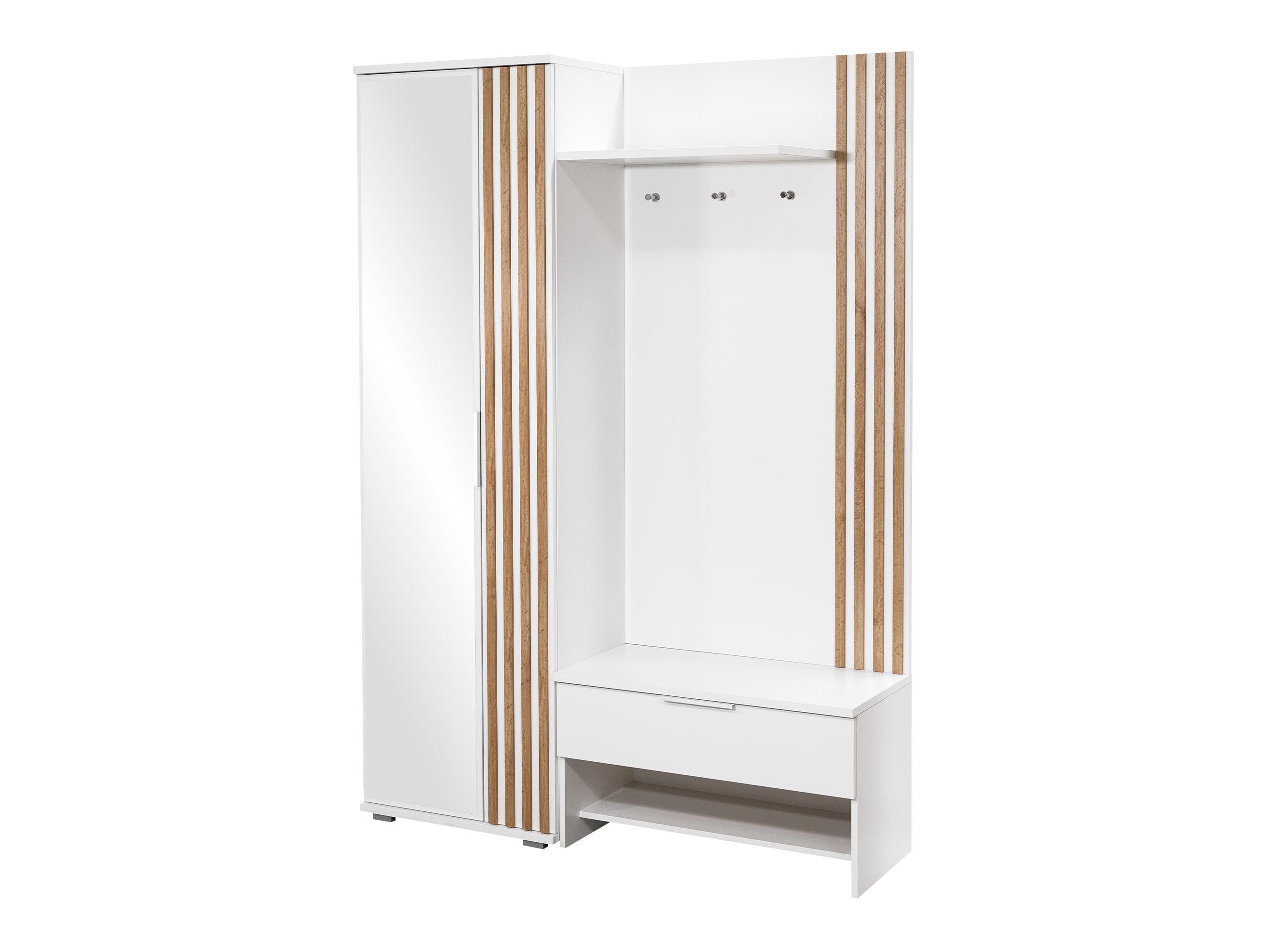 Set arredo da corridoio Honolulu 161 (Bianco + Quercia di Wotan)