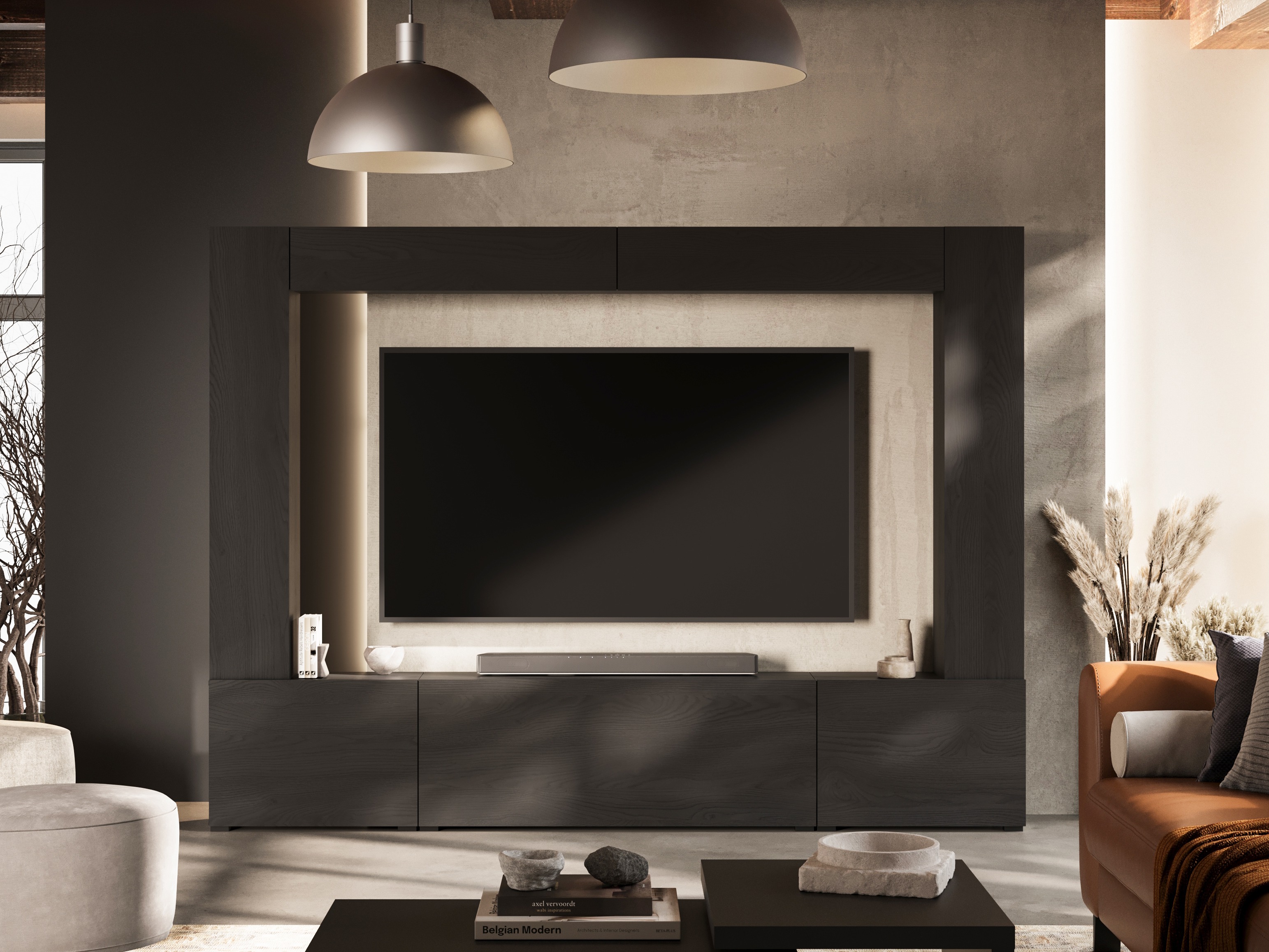 Parete attrezzata Austin 392 (Nero)